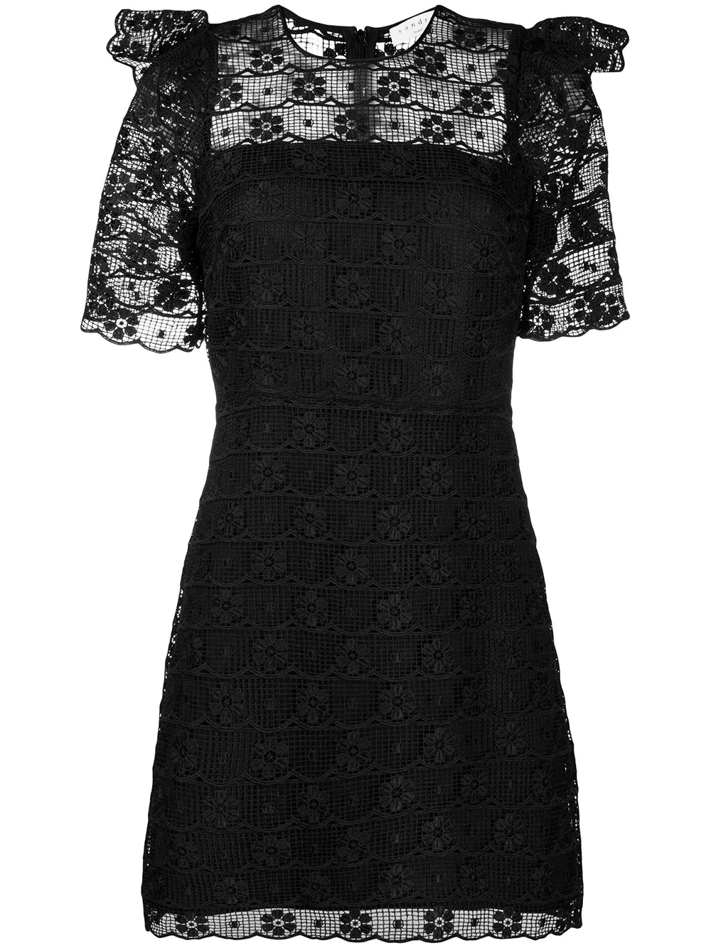 lace-detail mini dress - 1