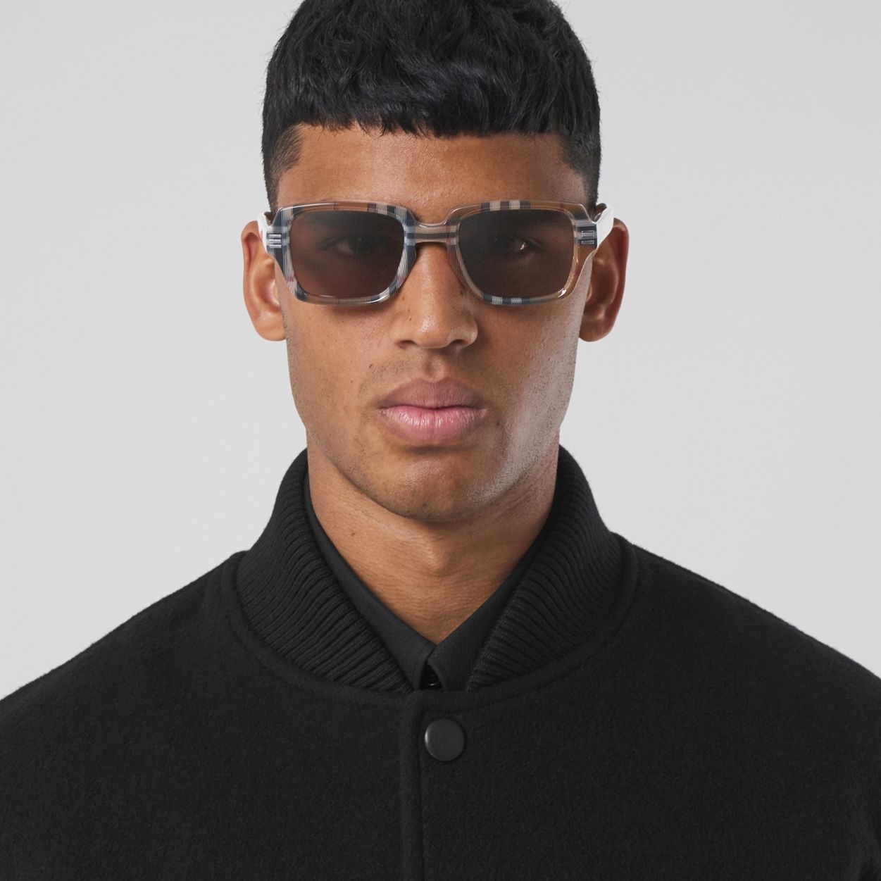 Check Rectangular Frame Sunglasses - 3
