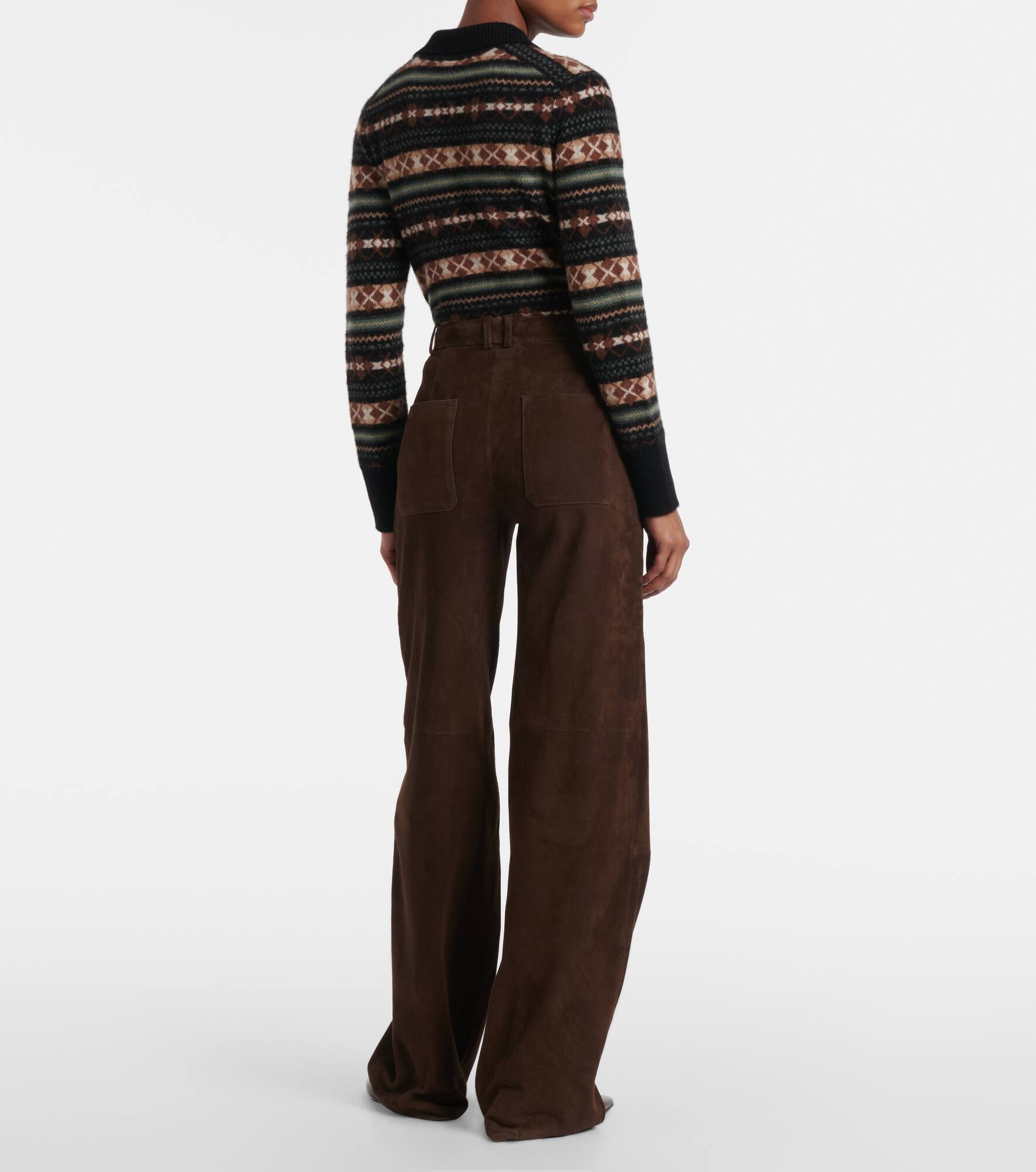 Leather straight pants - 3