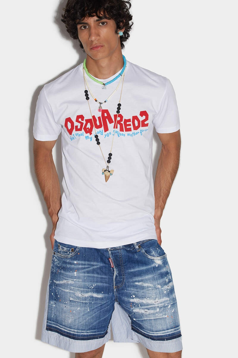 D2 WAVING LOGO COOL T-SHIRT - 1