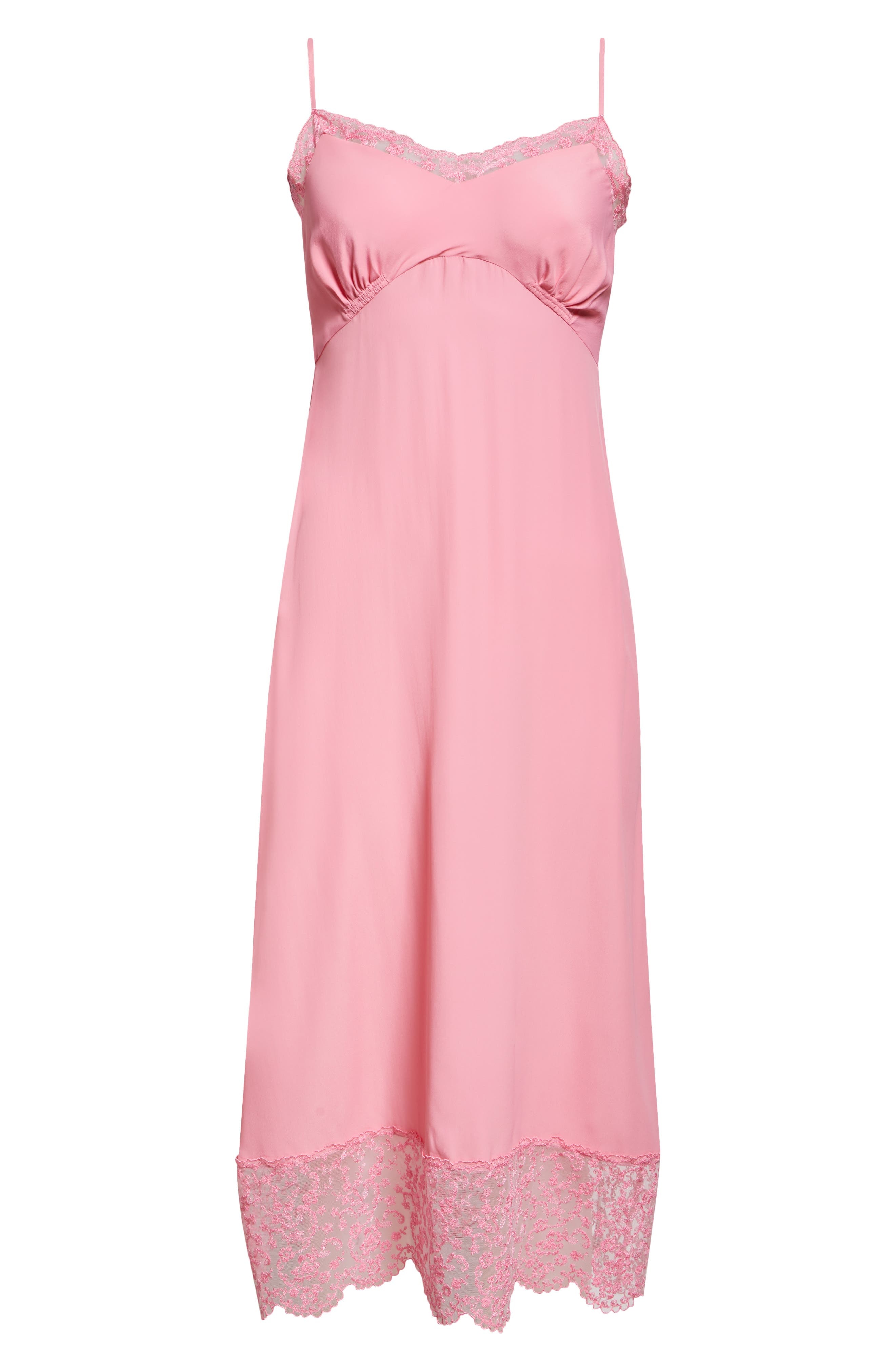 Simone Rocha Lace Trim Slipdress in Bright Pink at Nordstrom - 5