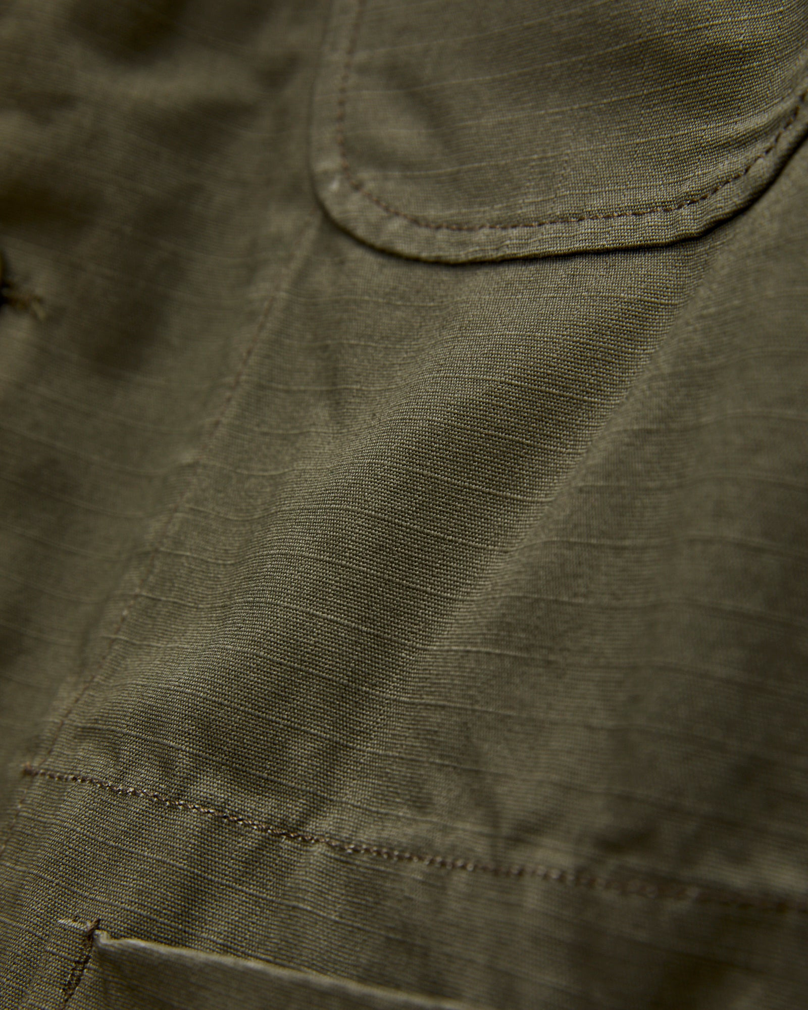 Bedford Jacket in Olive Heavyweight Cotton Ripstop - 8