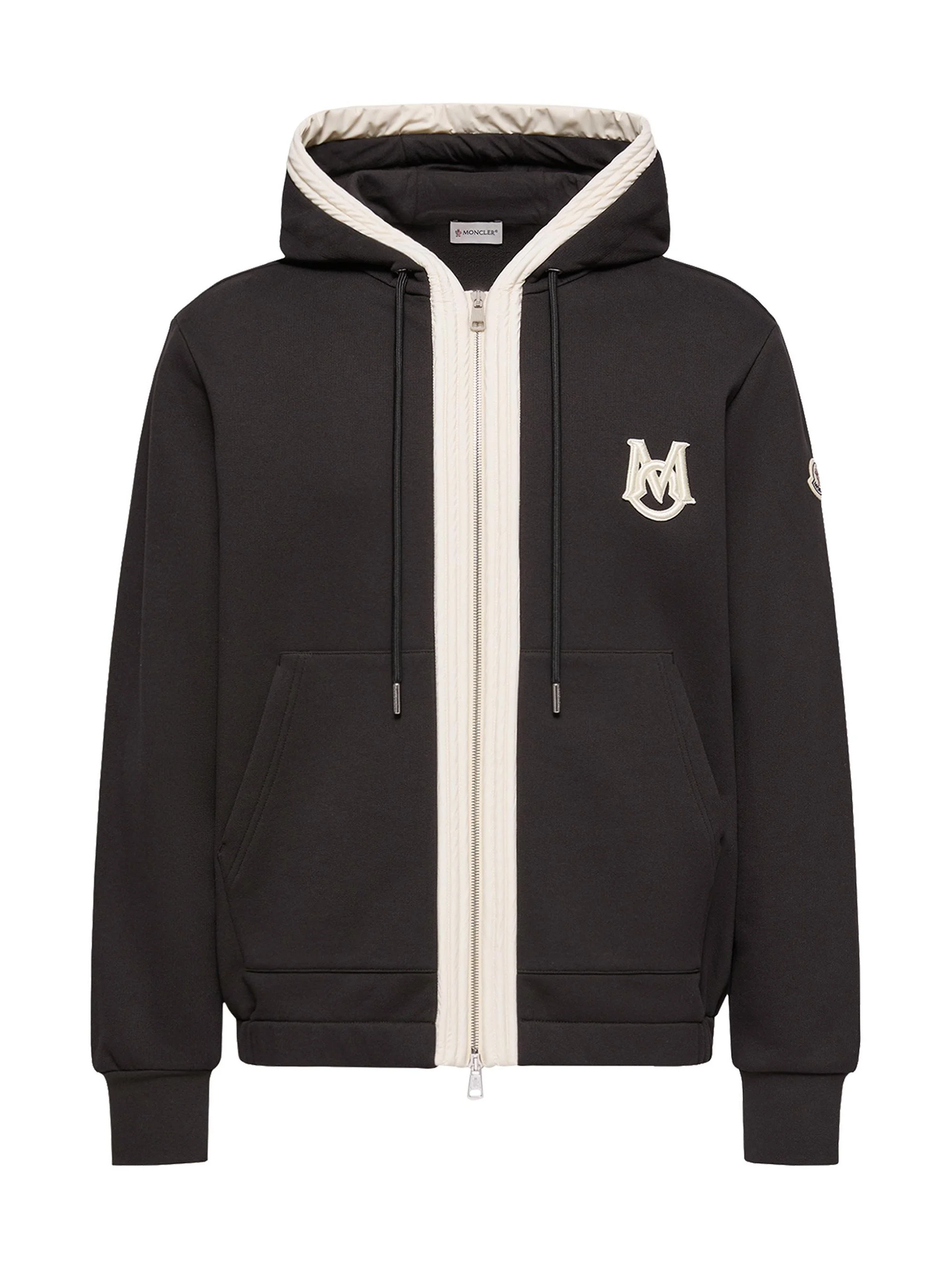 Men's Zip-Up Hoodie in Cotton - Black - 1