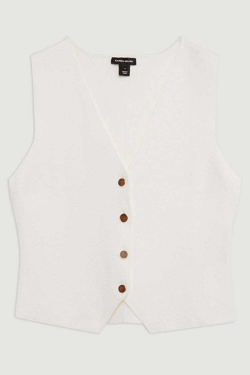 Viscose Blend Knit Waistcoat 4