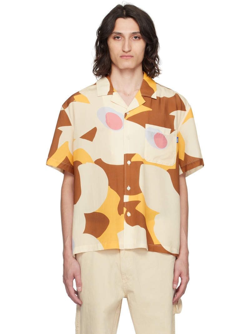 Off-White & Brown Floral Shirt - 1