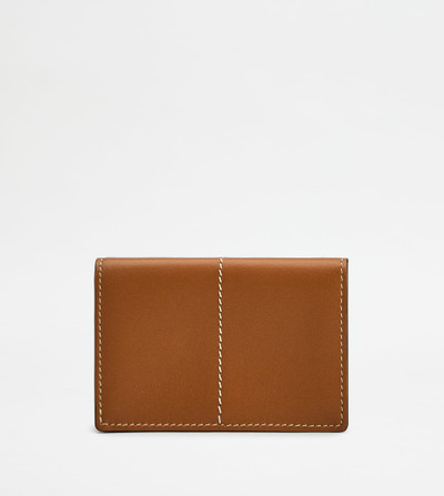 Tod's BUSINESS CARD HOLDER IN LEATHER - BROWN outlook