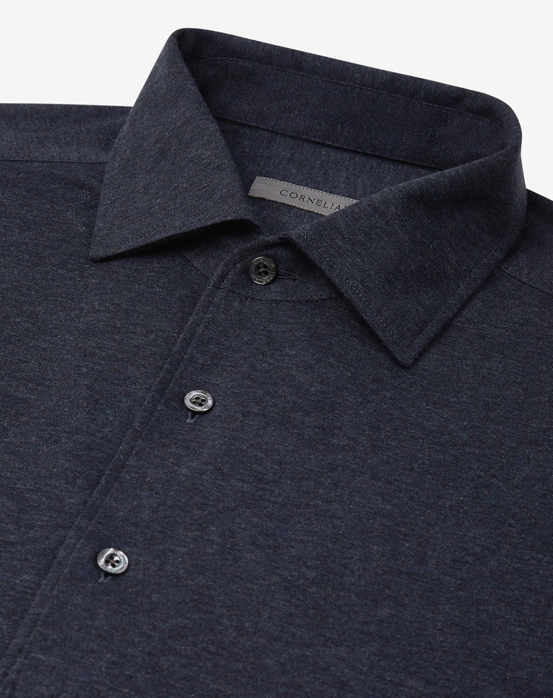 Mélange Blue cotton jersey shirt 4
