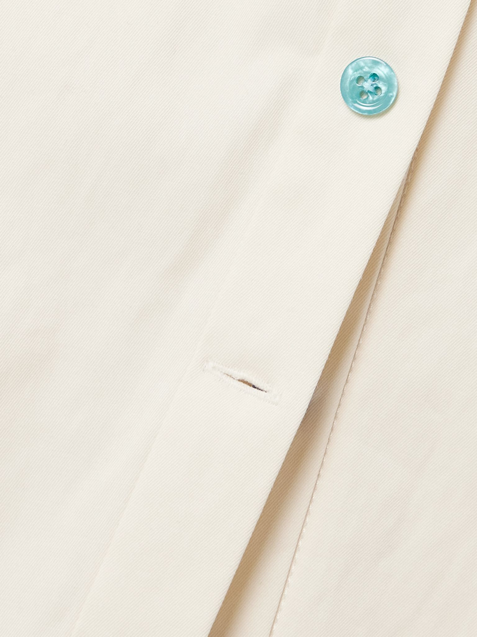 Tie-front button-embellished washed cotton-twill midi shirt dress Off-white - 4