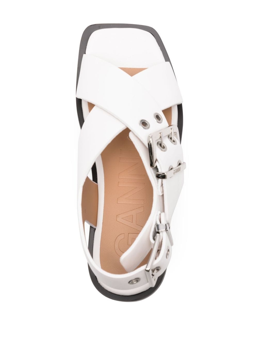buckle-fastening crossover sandals - 4