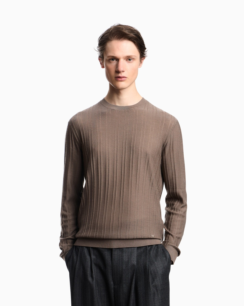 EMPORIO ARMANI VIRGIN WOOL JUMPER WITH EMBOSSED JACQUARD PATTERN outlook