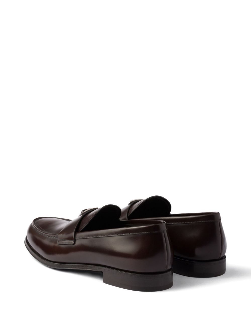 triangle-logo leather loafers - 3