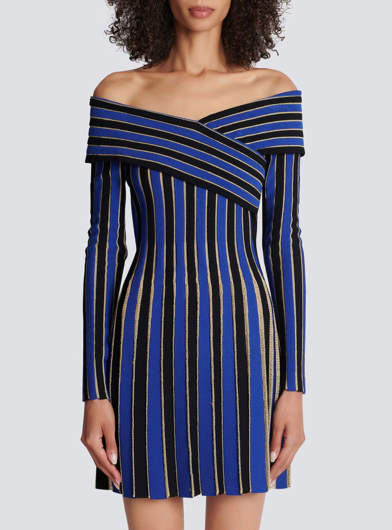 Metallic striped knit dress 5