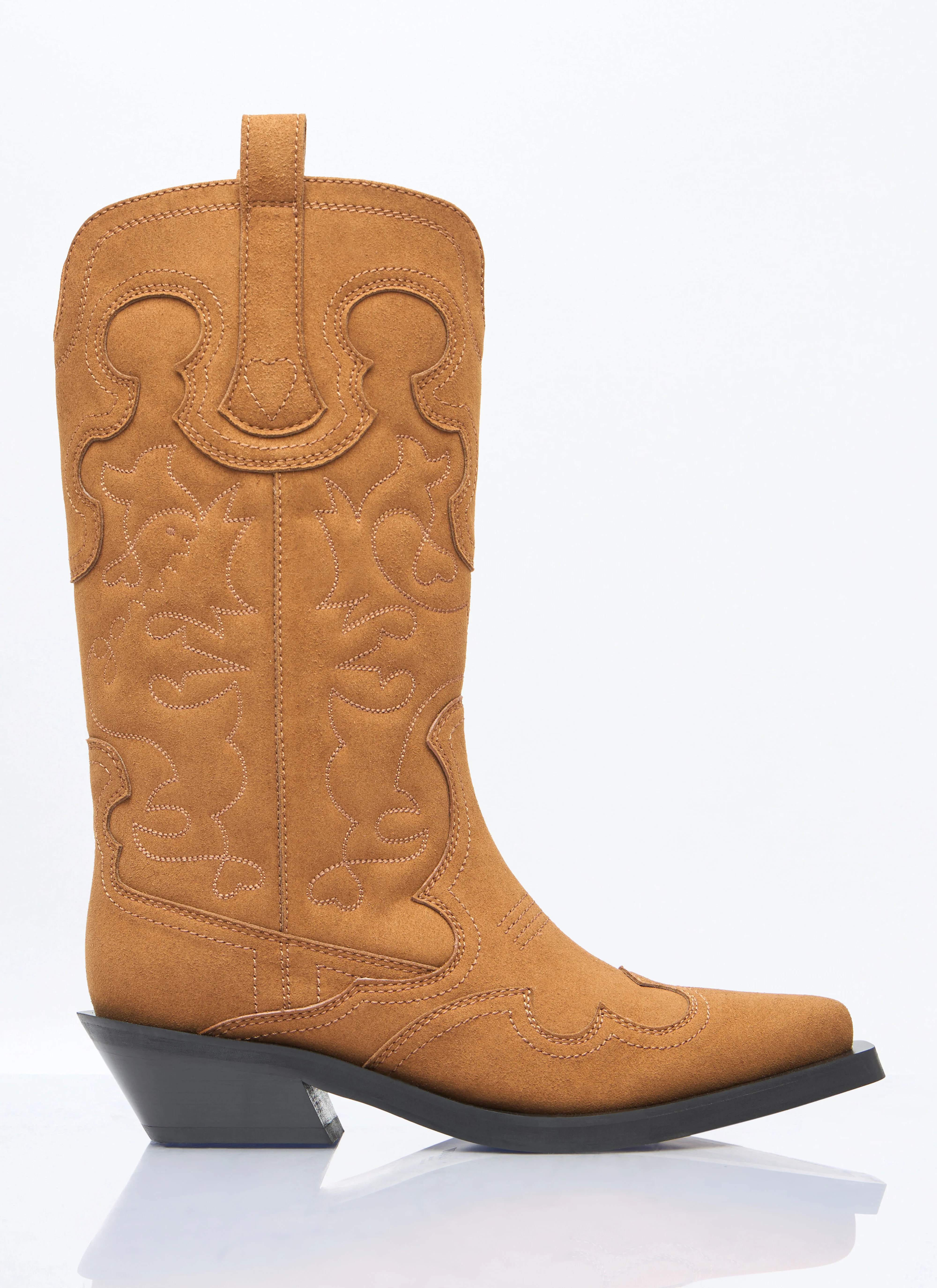 Mid Shaft Embroidered Western Boots - 1