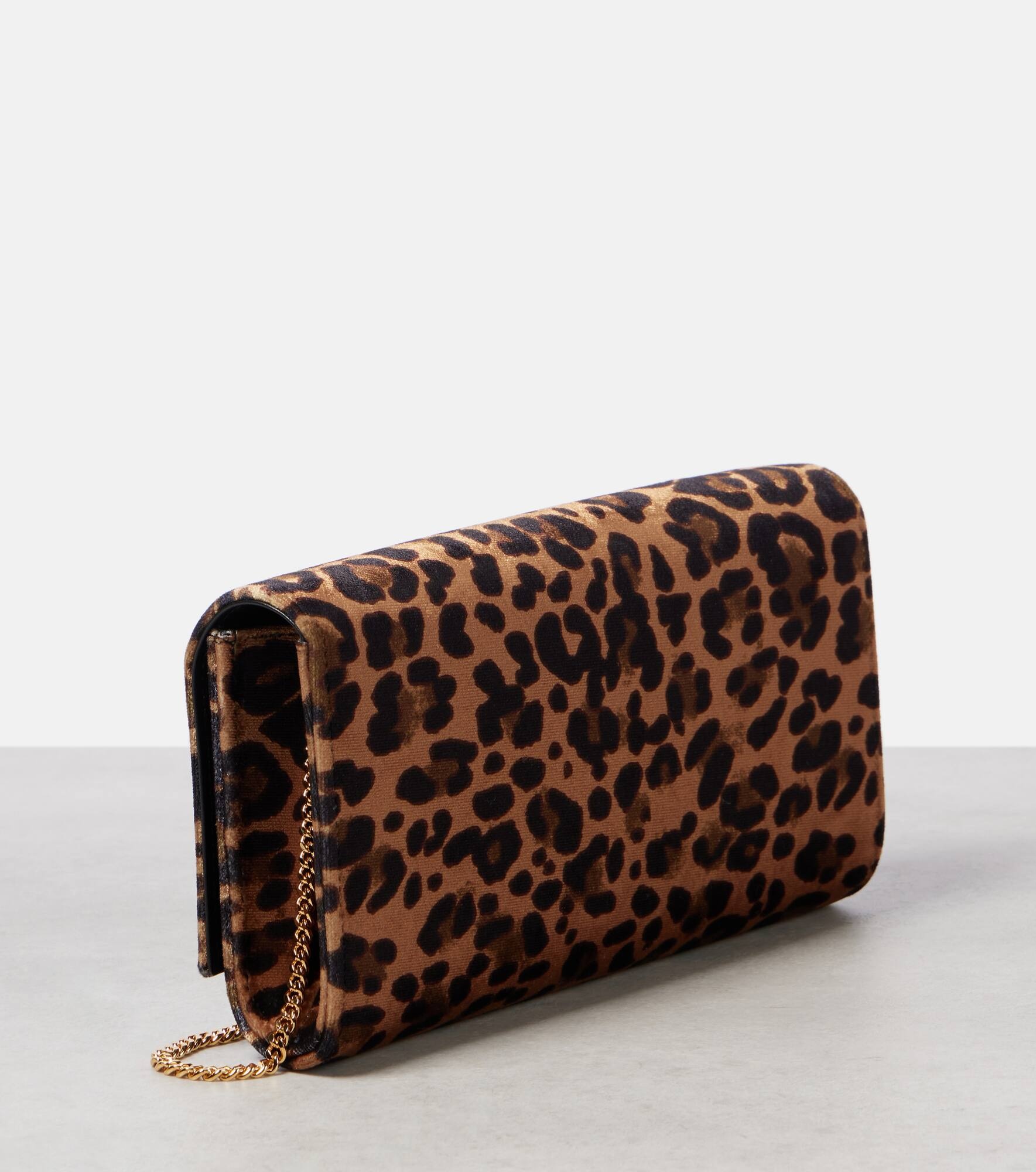 Jaipur Mini leopard-print velvet clutch - 4