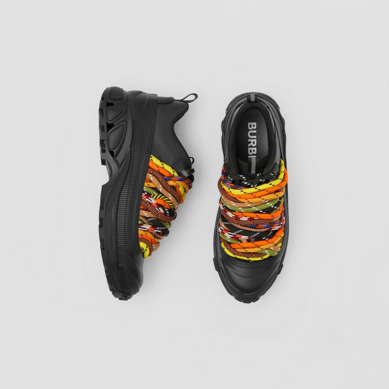 Cord Detail Leather and Nylon Arthur Sneakers - 6