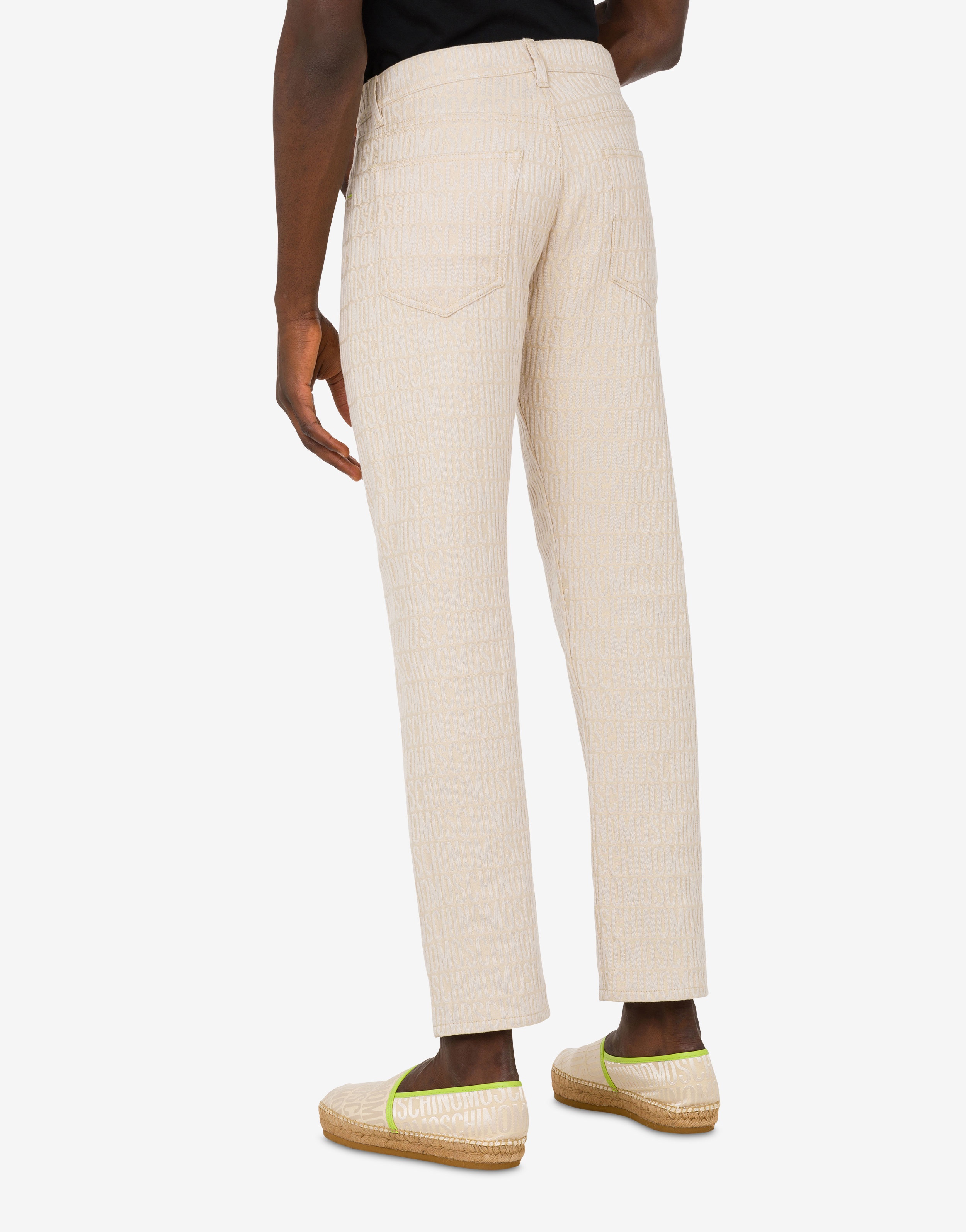 ALLOVER LOGO COTTON AND VISCOSE BLEND TROUSERS - 1