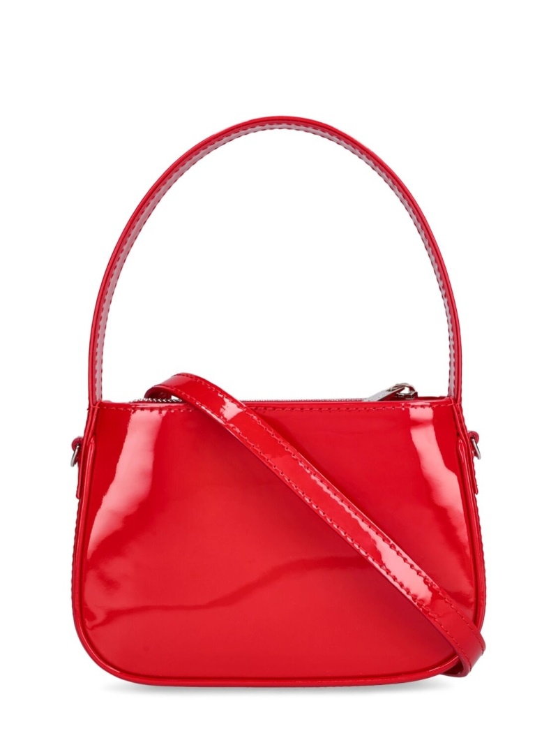 Patent leather top handle bag - 6