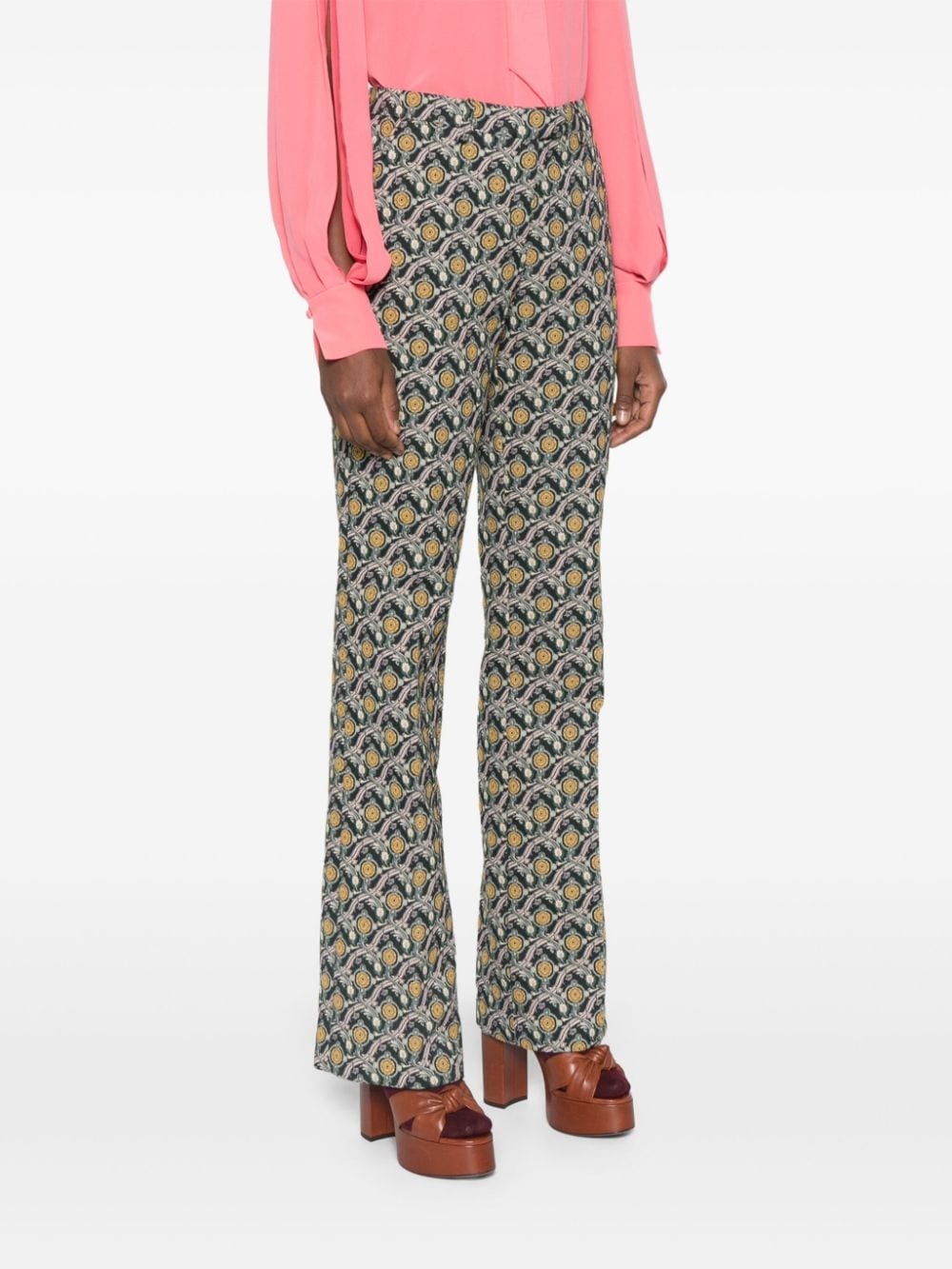 jacquard cigarette trousers - 3