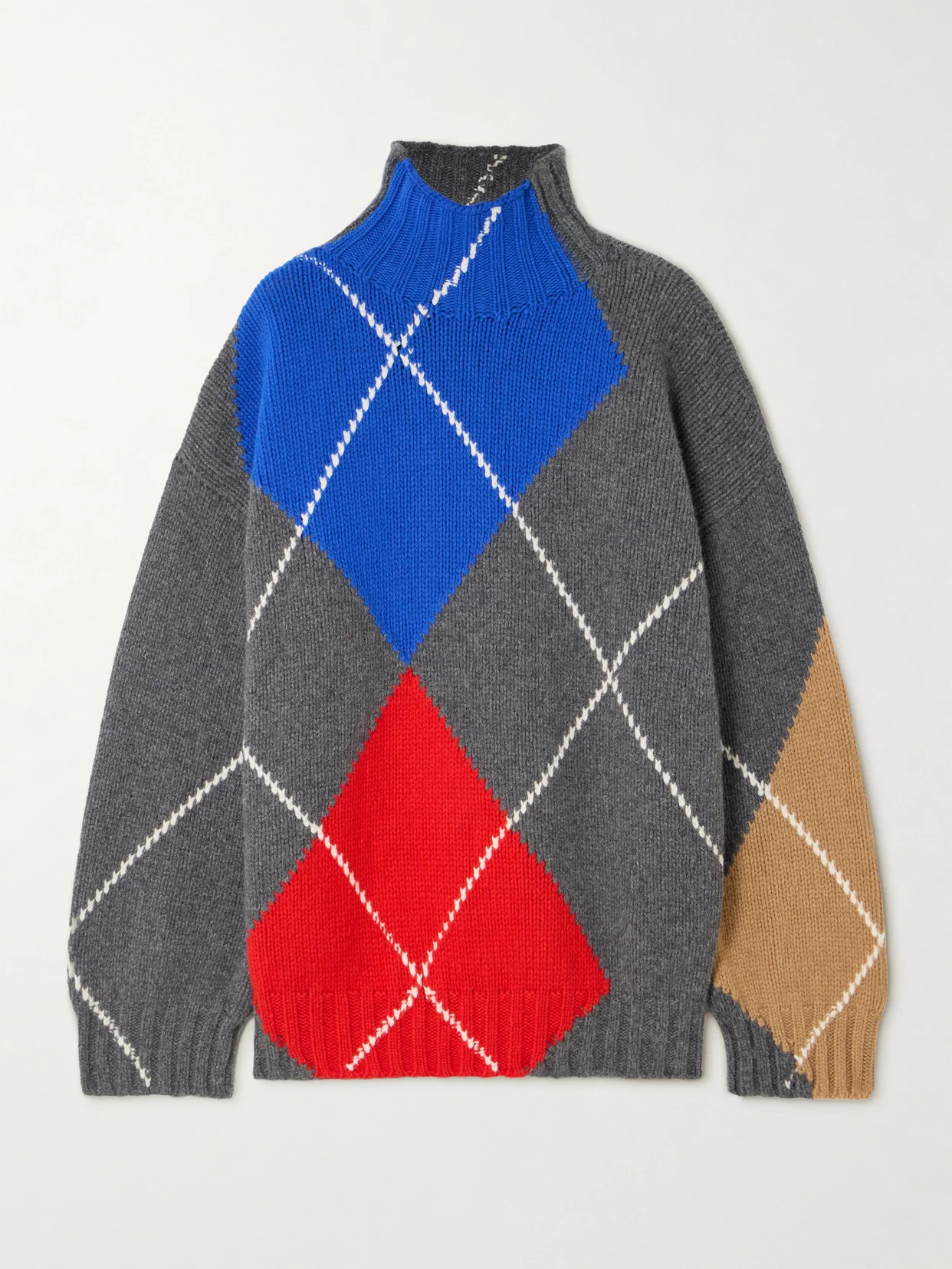 + Pringle Argyle Wool Turtleneck Sweater - 1
