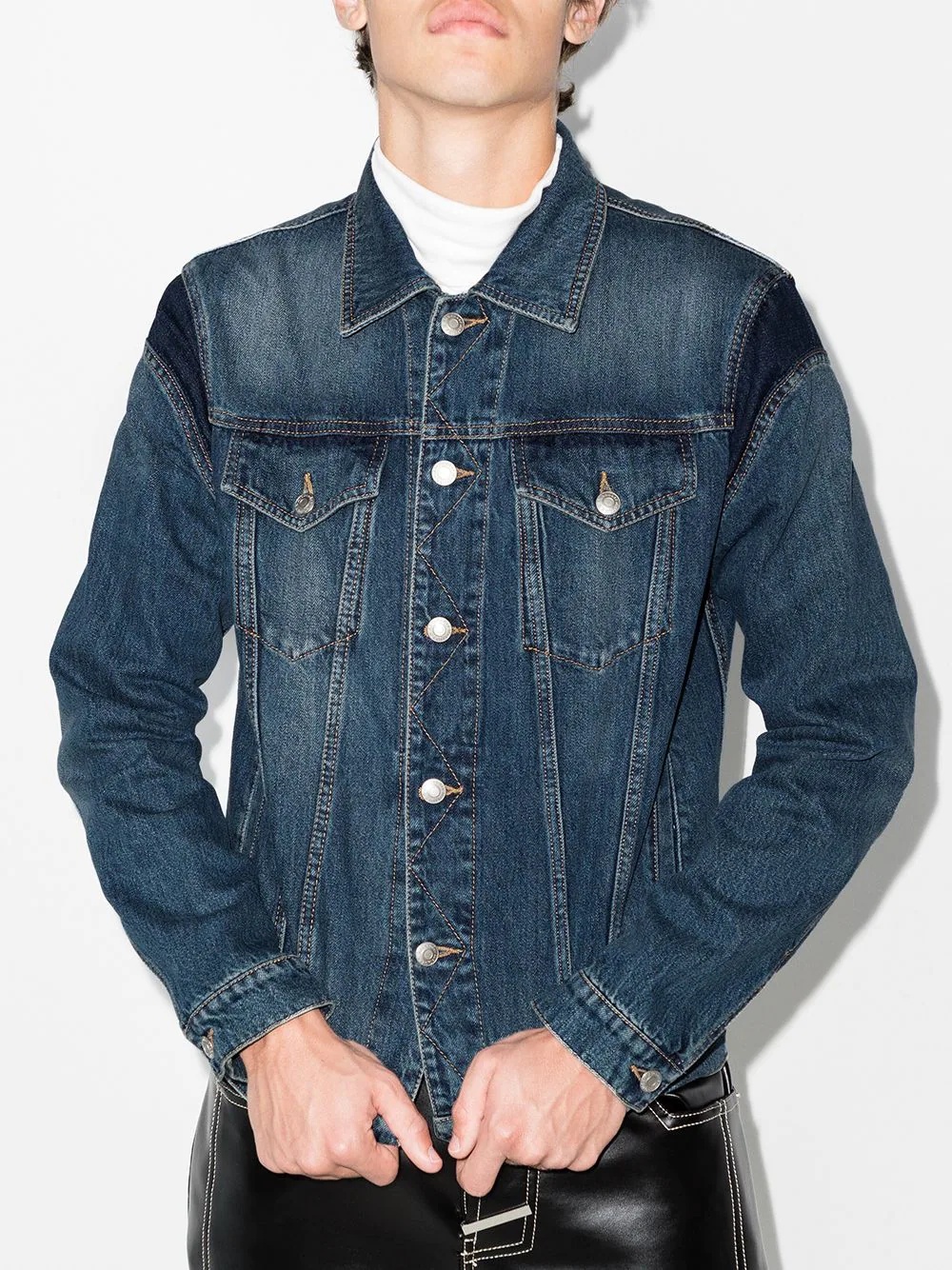 logo-embossed denim jacket - 2