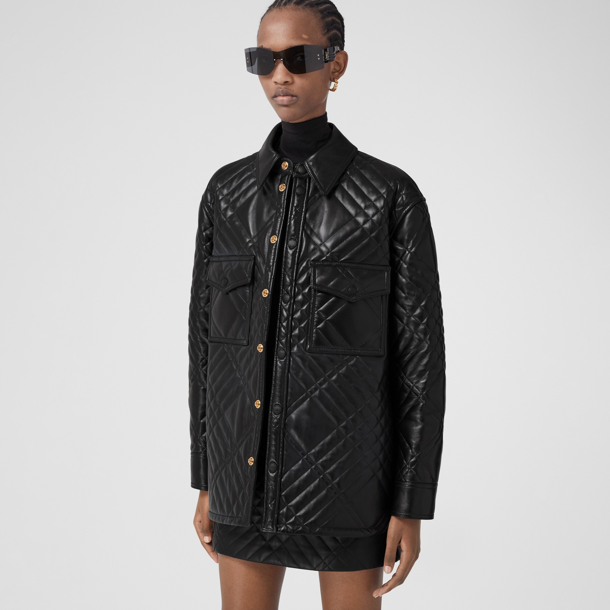 Quilted Leather Overshirt - 7