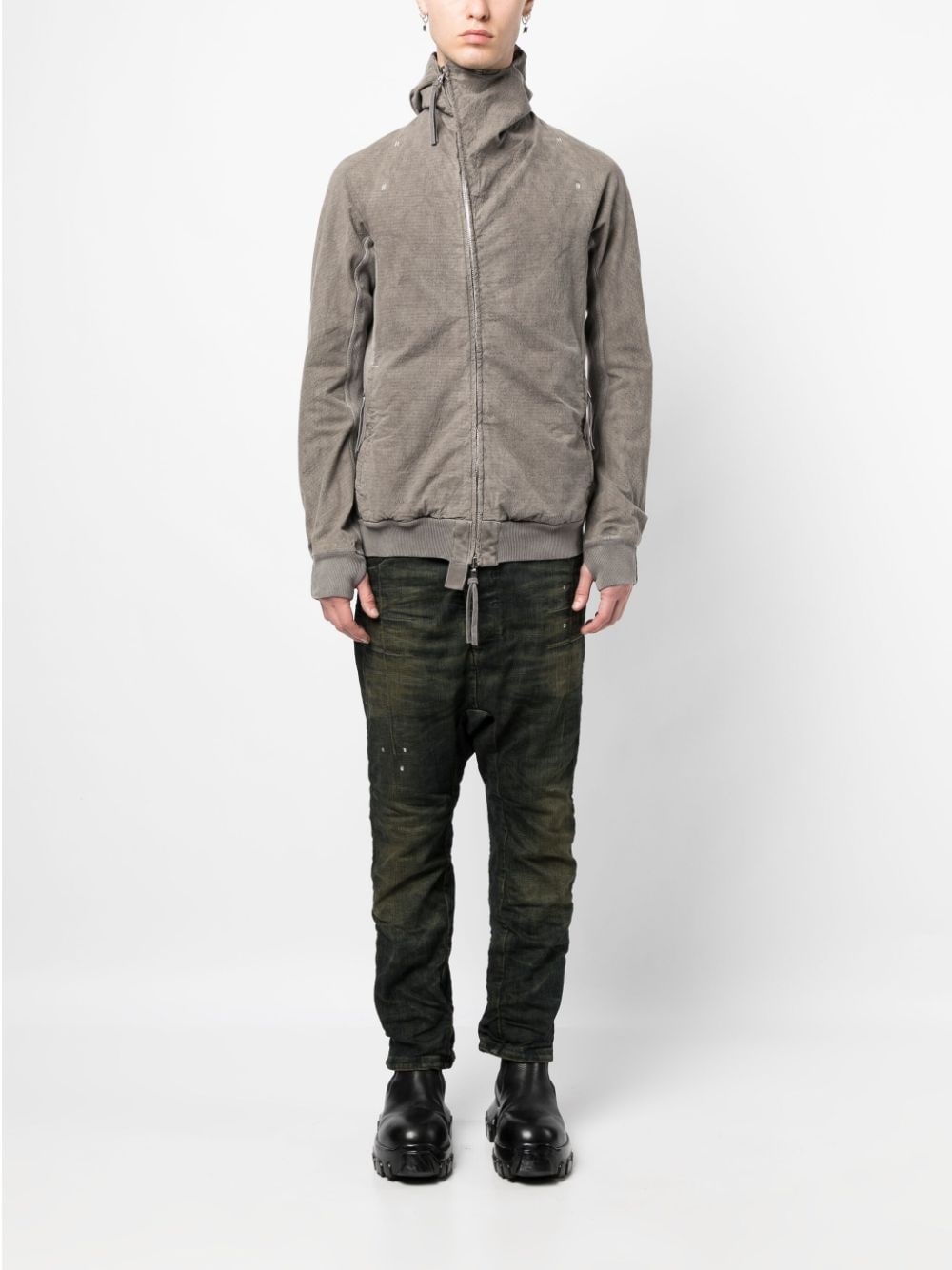 asymmetric-front straight-leg jeans - 2