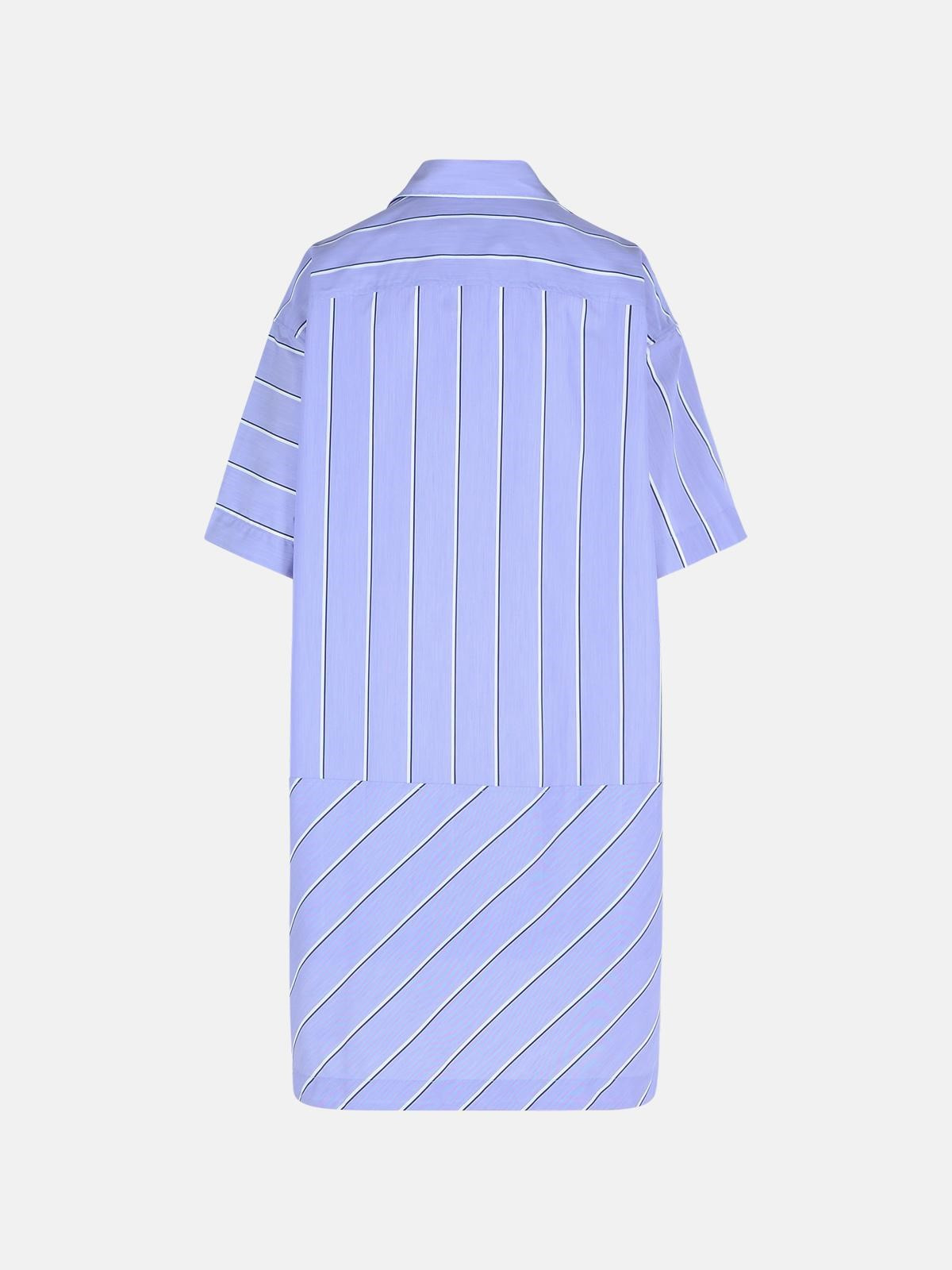 LIGHT BLUE COTTON BLEND DRESS - 3