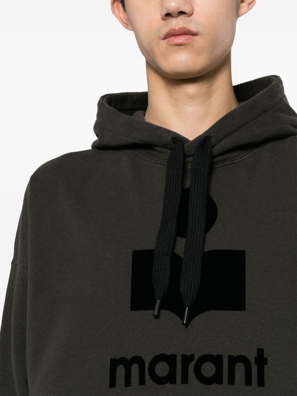 Miley flocked-logo hoodie - 5