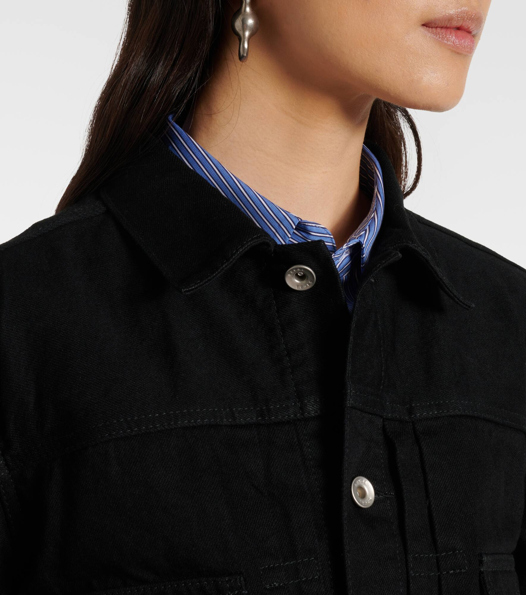 Layered denim jacket - 4