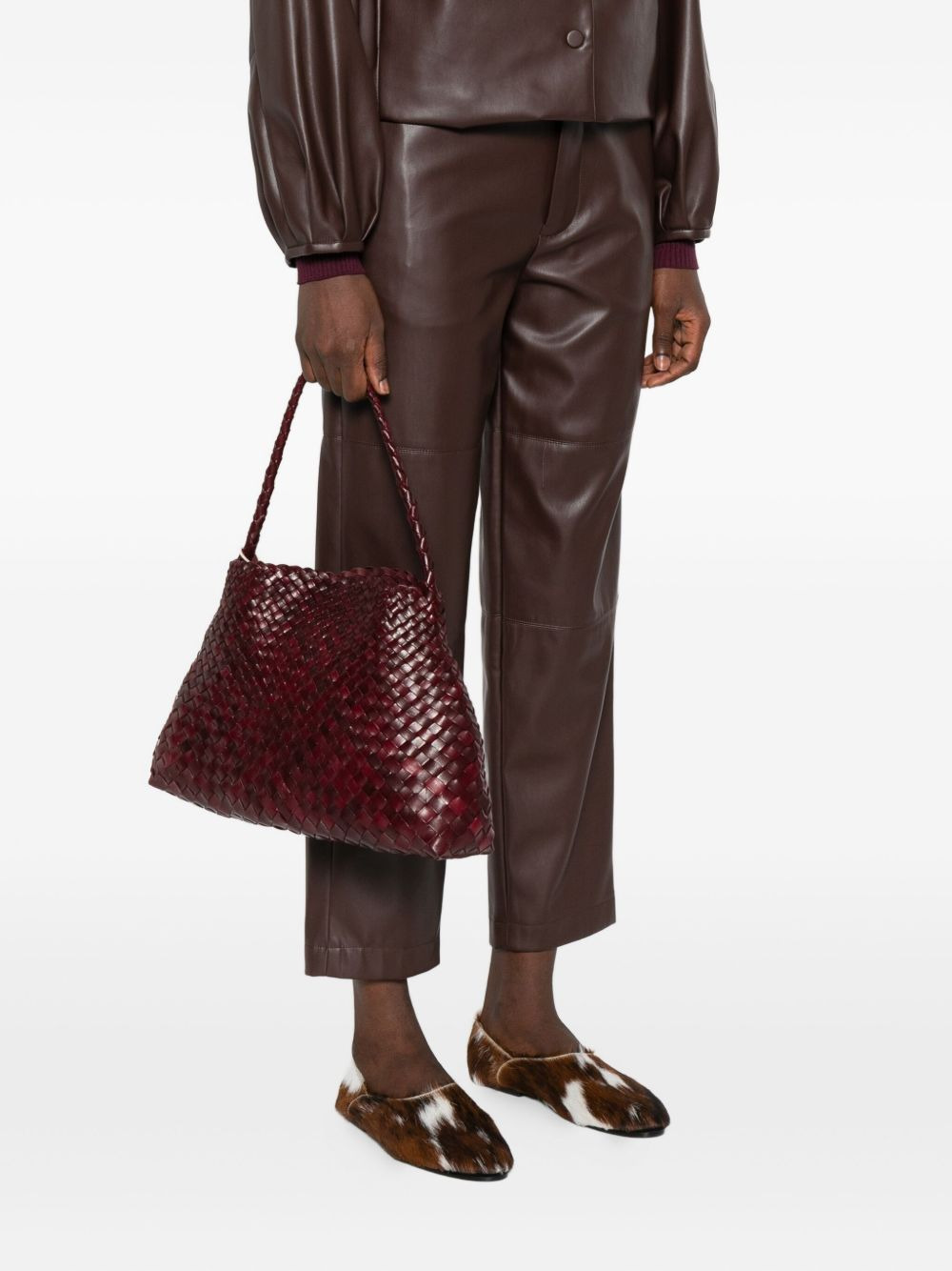 woven-leather tote bag - 2
