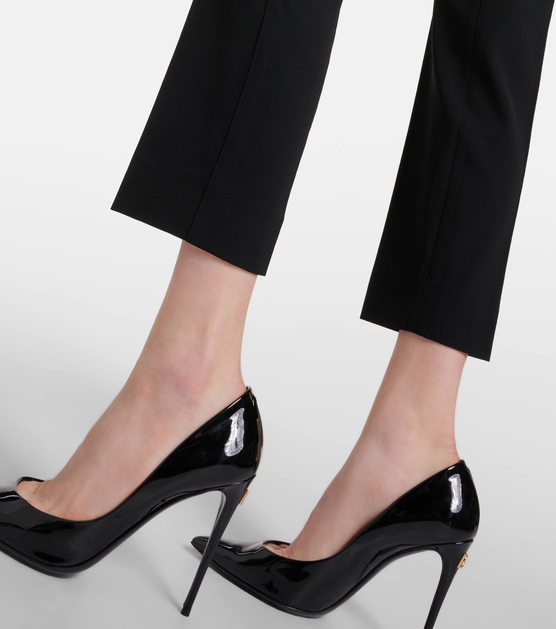 Low-rise wool-blend slim pants - 6