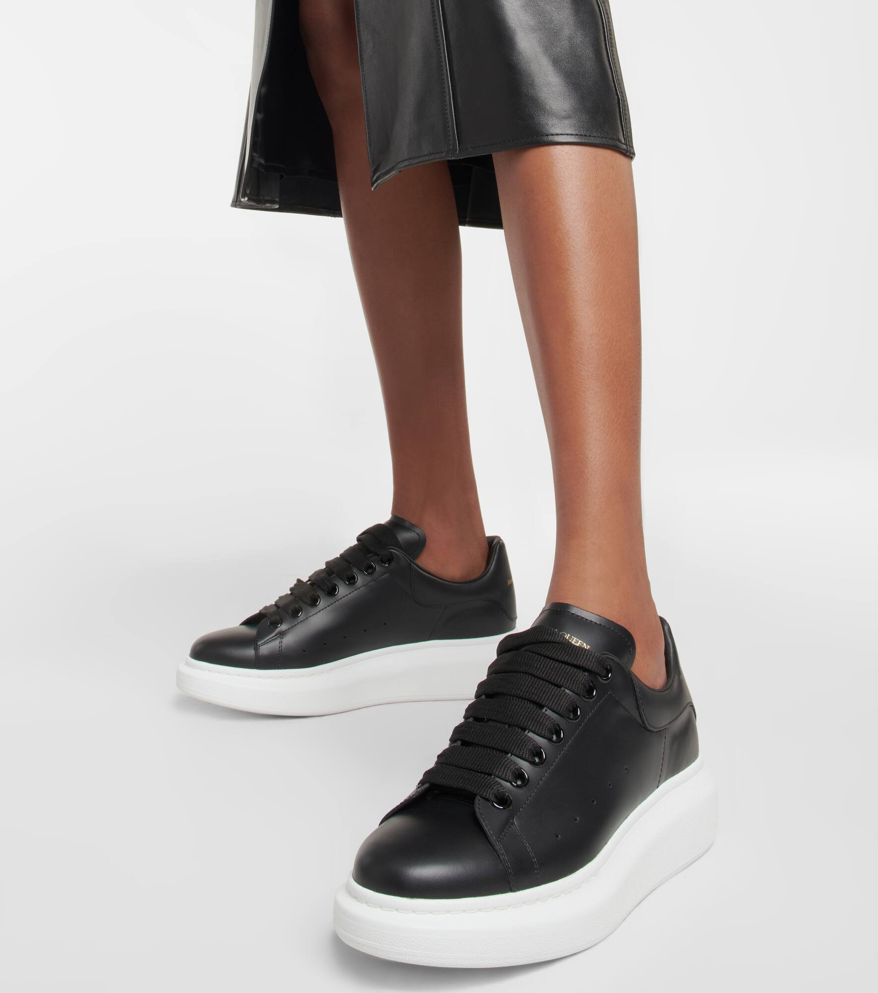 Oversized leather sneakers - 4