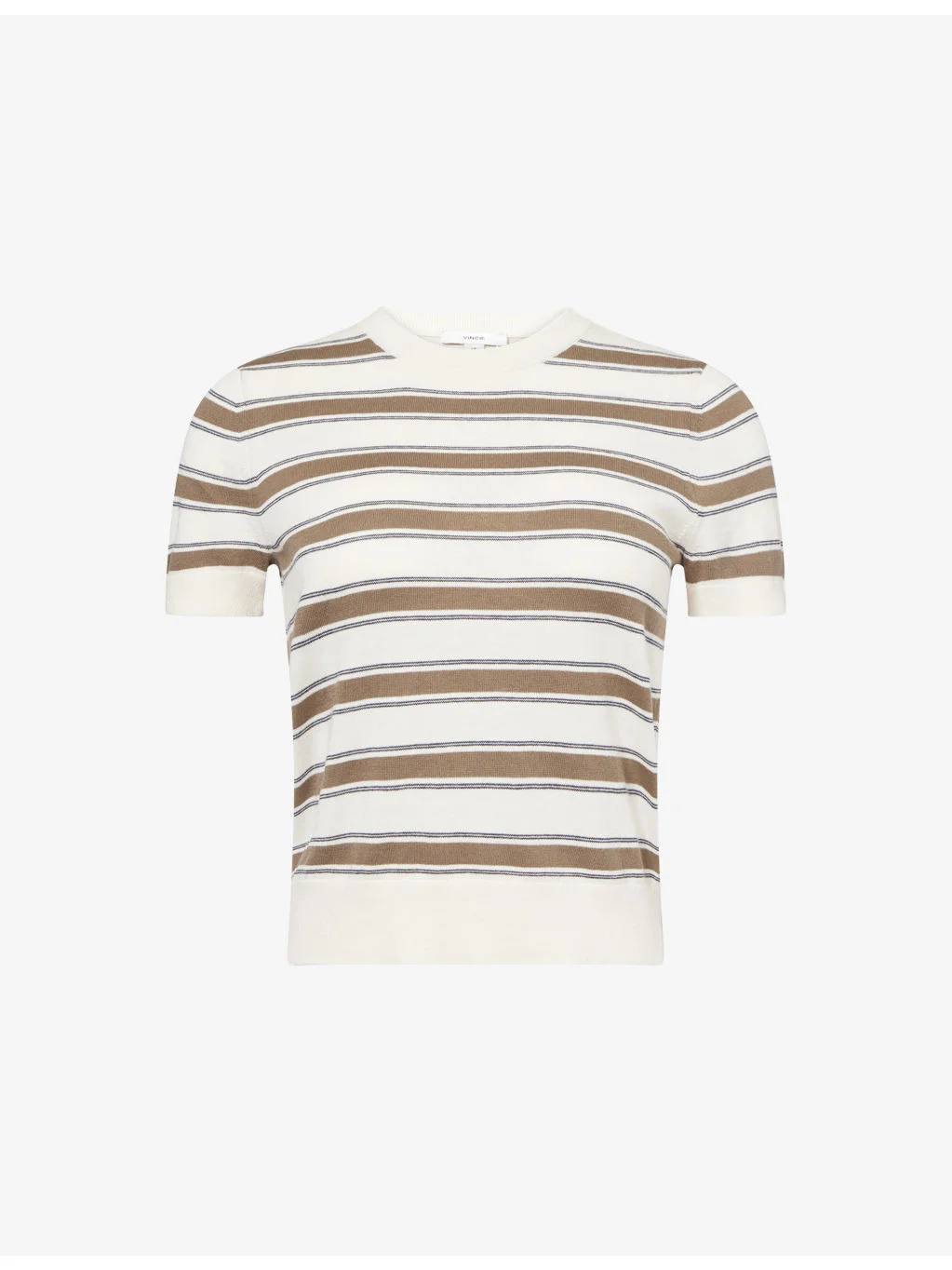 Round-Neck Striped Cotton-And-Cashmere Top - 1