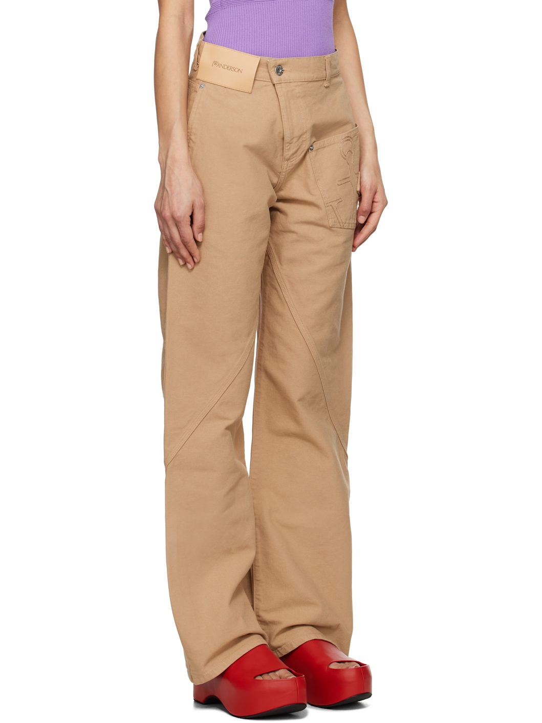 Tan Twisted Workwear Trousers - 2