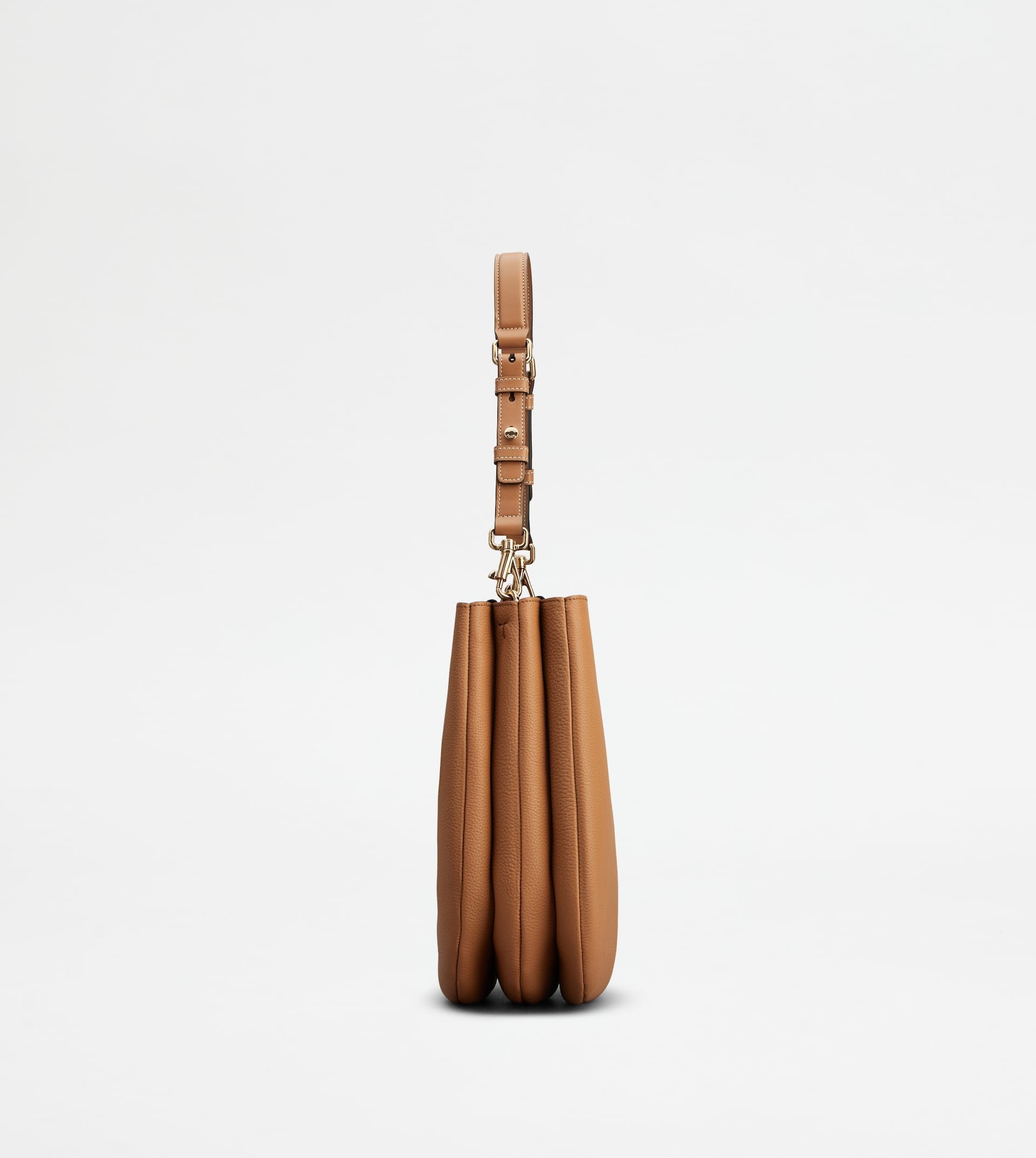 T TIMELESS SHOULDER BAG IN LEATHER SMALL - BROWN - 4