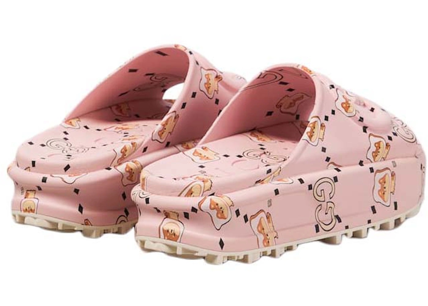 Gucci GG Animal Print Rubber Slide Pink (Women's) - 2