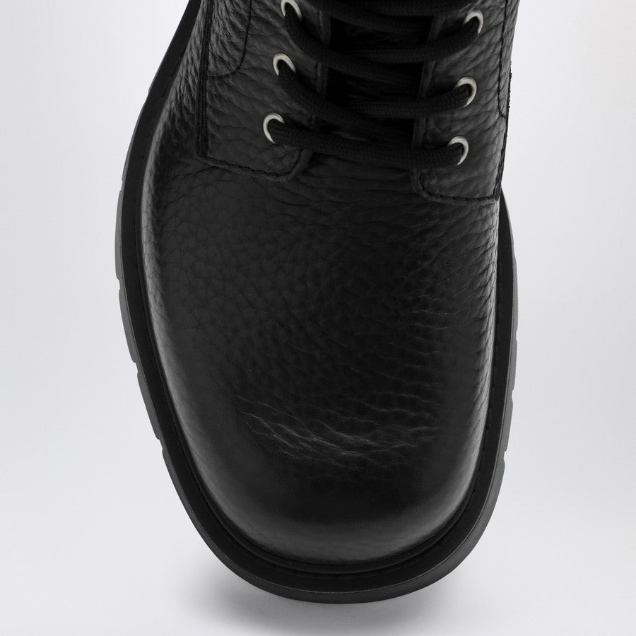 Bottega Veneta Men Black Leather Ankle Boots - 3