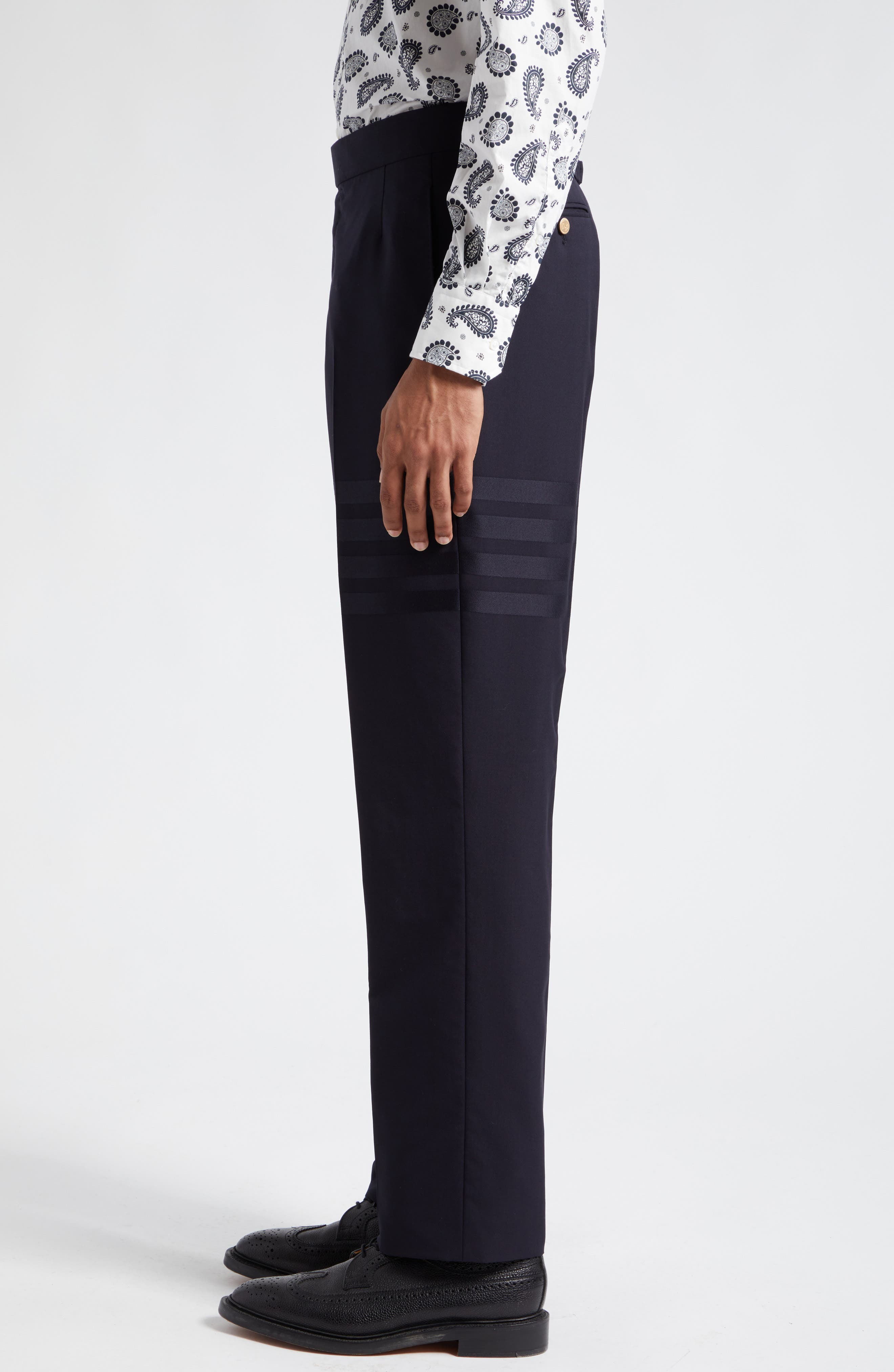 4-Bar Mélange Wool Pants - 3