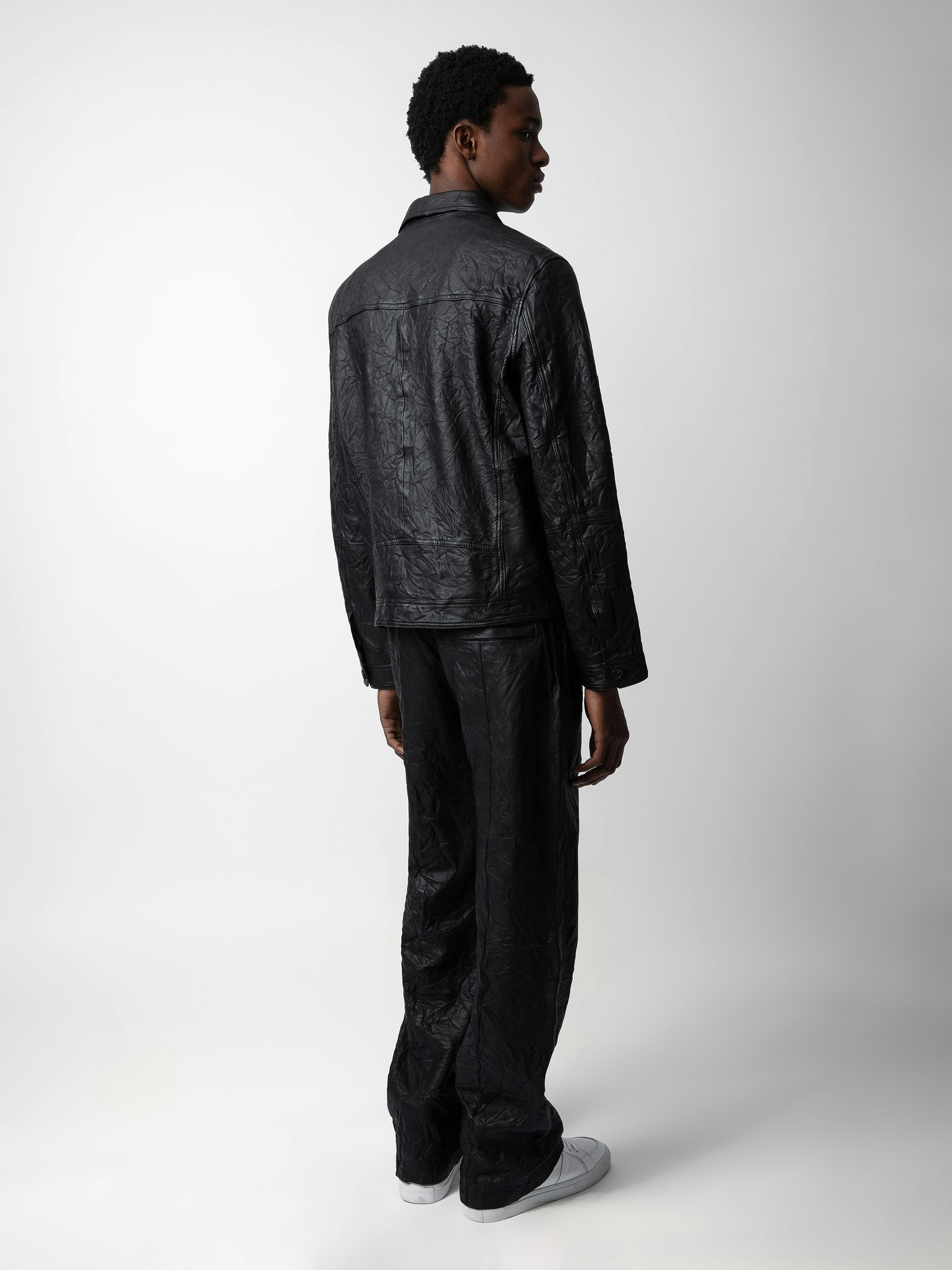 Lasso Crinkled Leather Jacket - 3