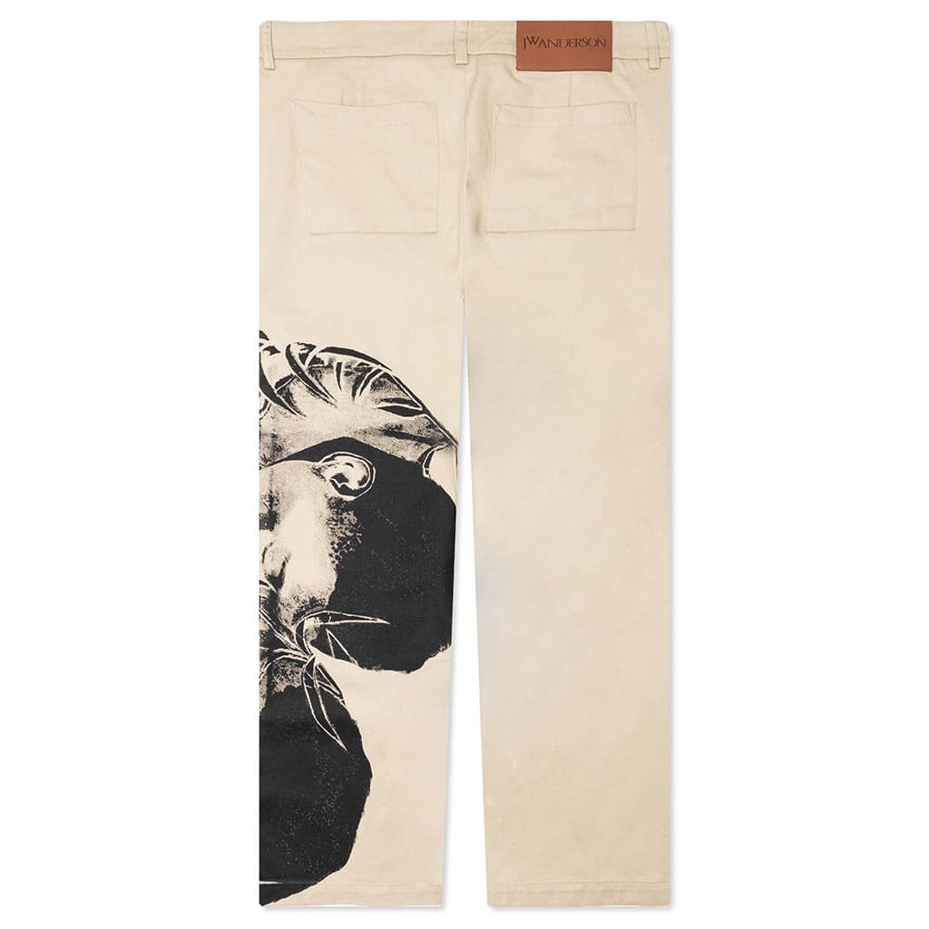 POL PRINT CHINO TROUSERS - BEIGE - 2