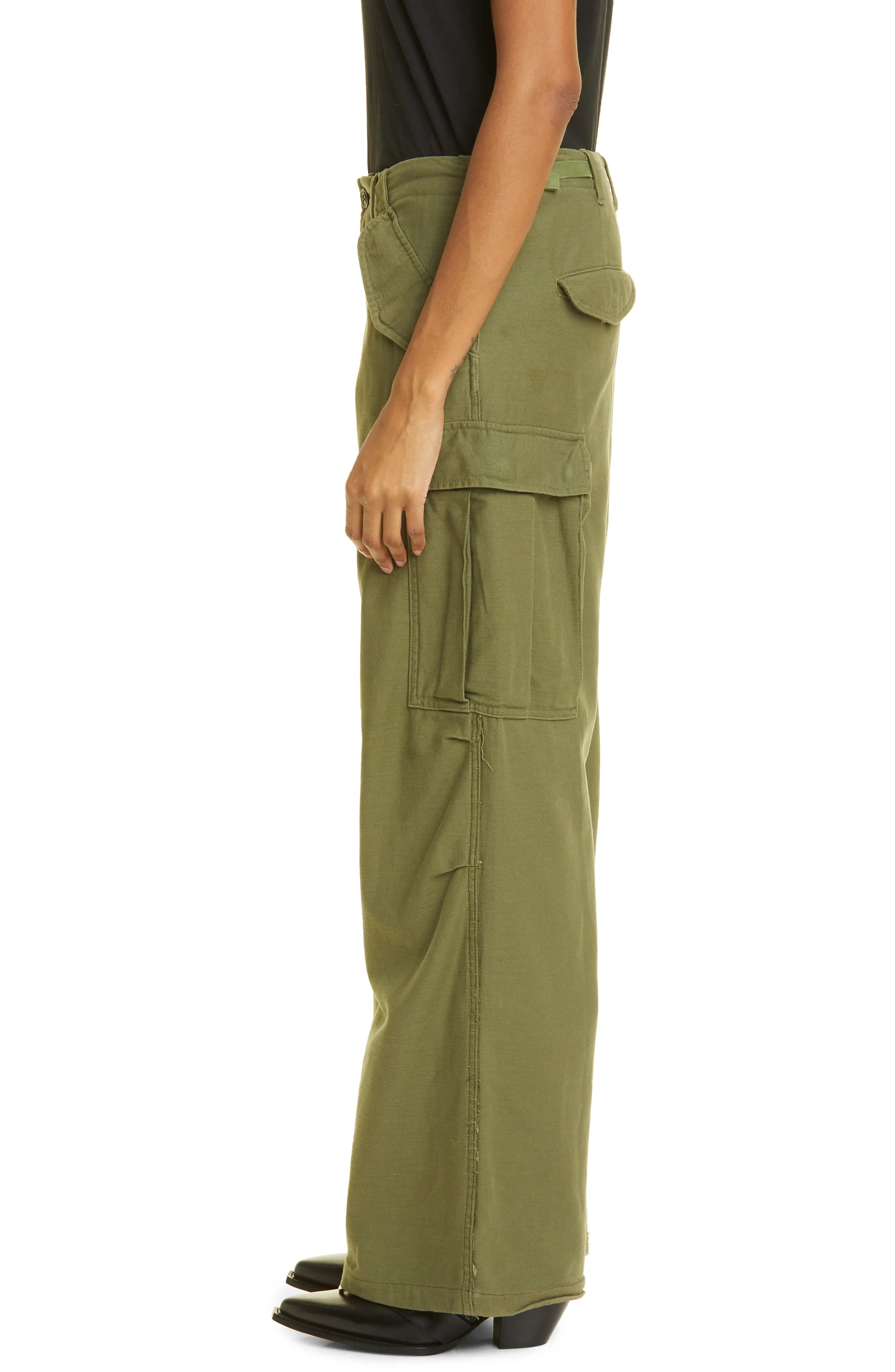 Wide Leg Cotton Cargo Pants - 3