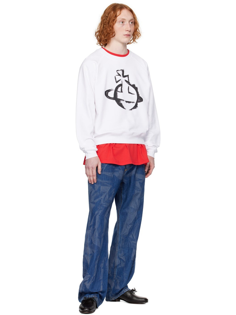 Vivienne Westwood White Stencil Orb Raglan Sweatshirt outlook