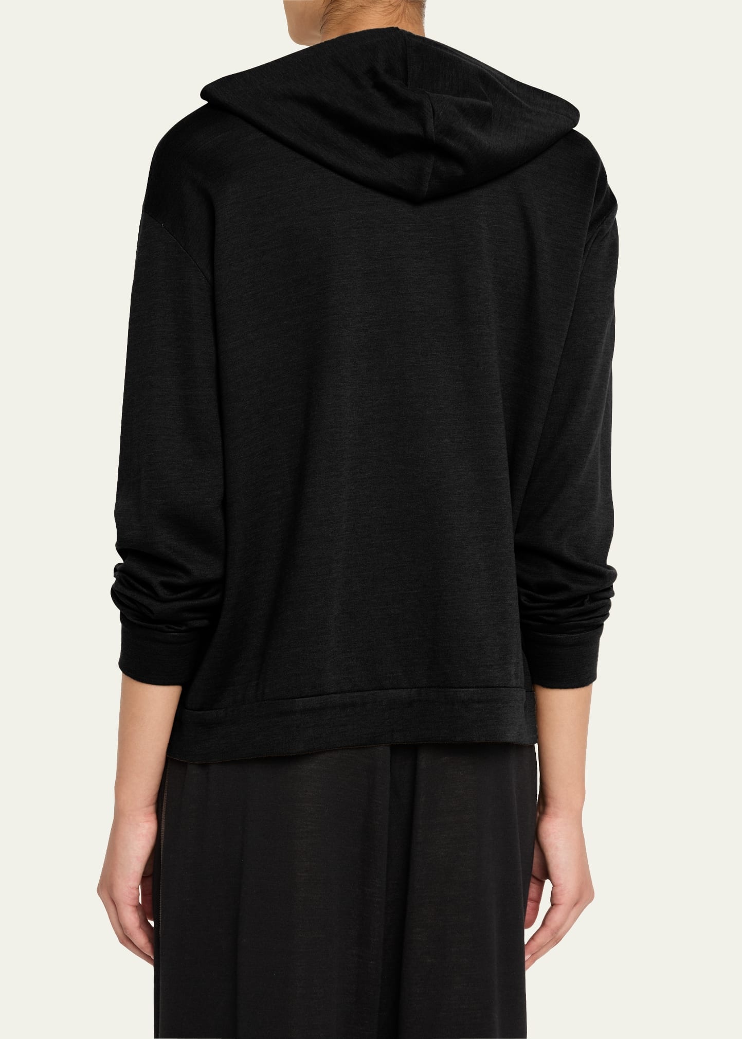 Monili-Trim Cotton-Silk Felpa Zip Hooded Jacket - 3