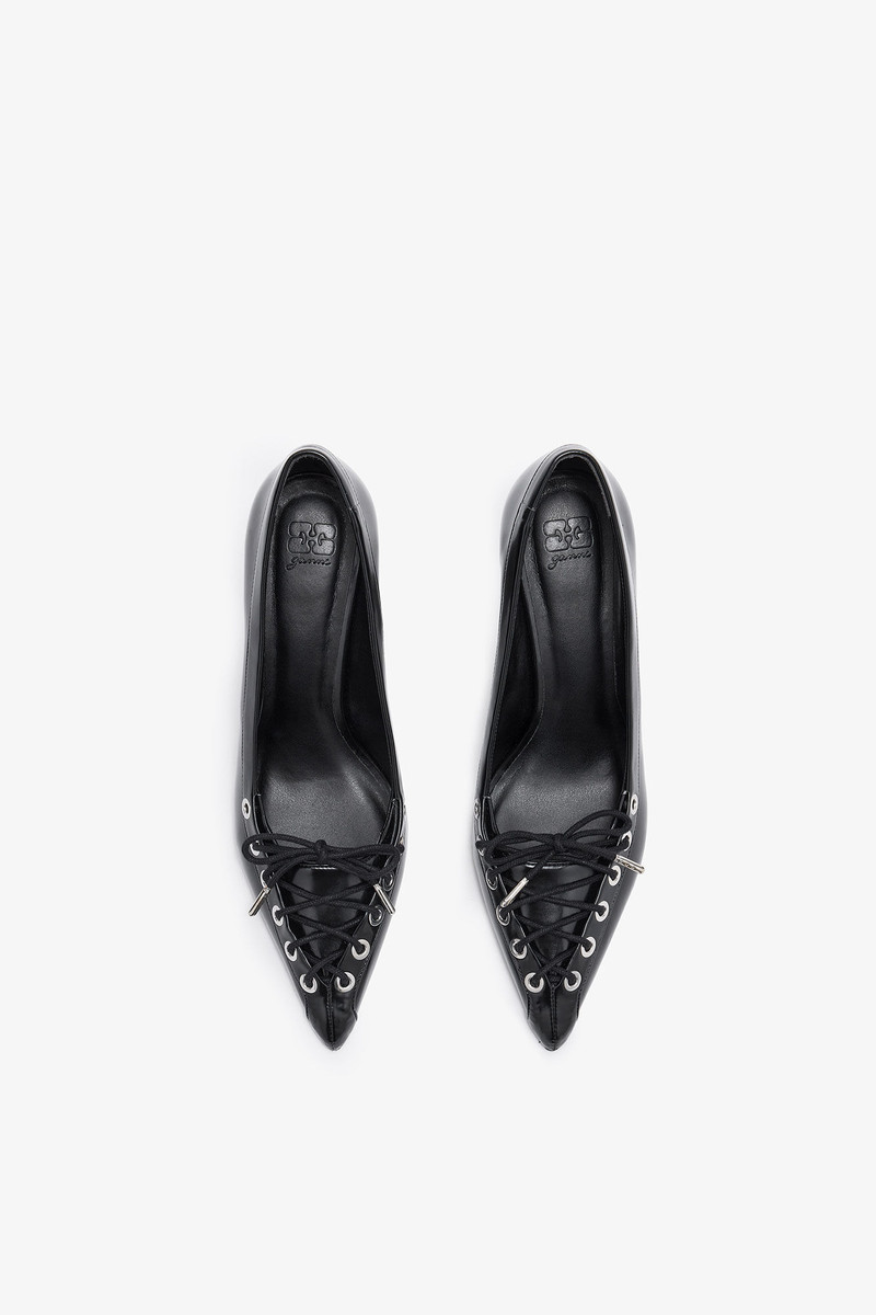 LACE UP BUTTERFLY HIGH PUMP IN BLACK 3