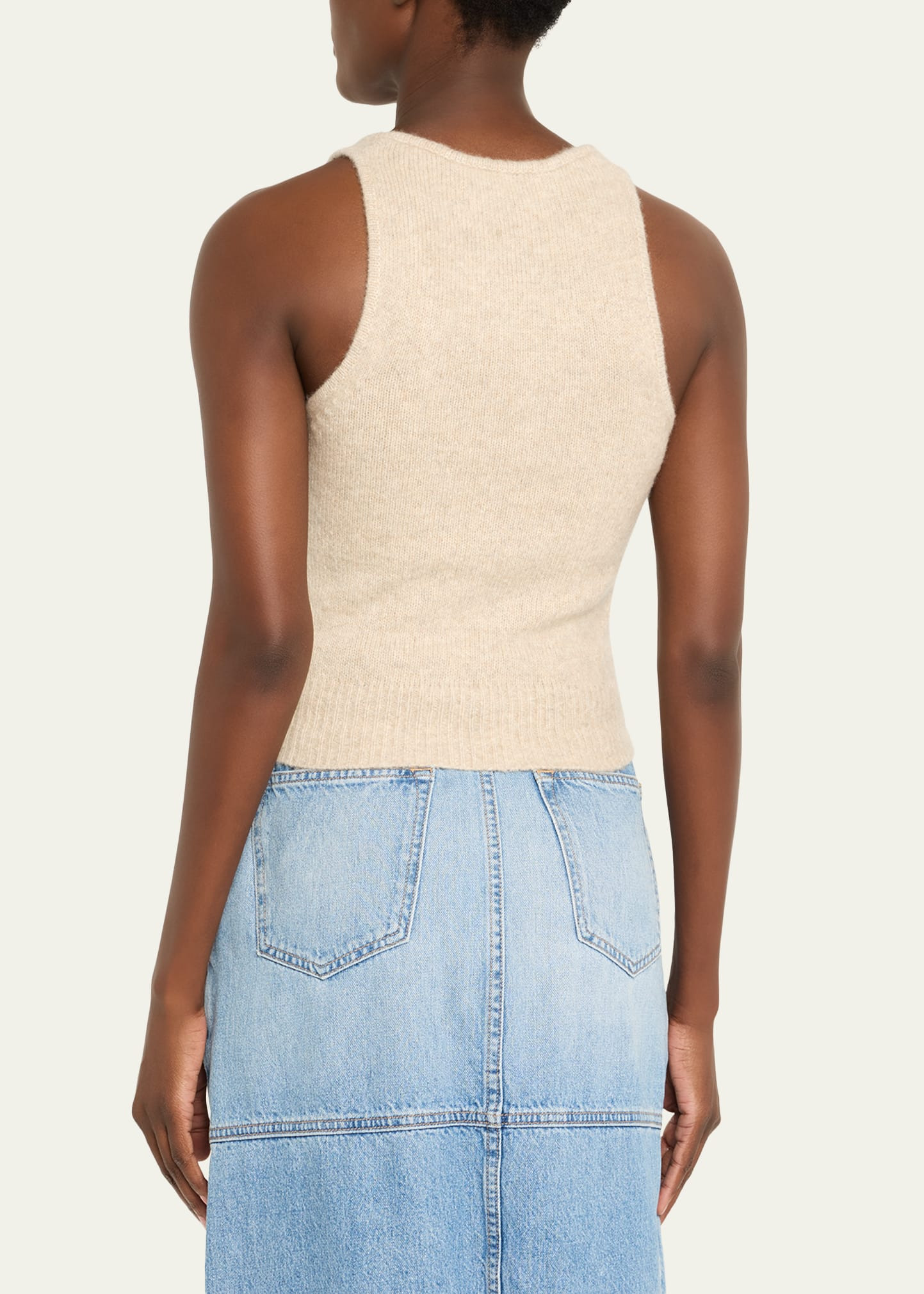 Reese V-Neck Cashmere Knit Tank Top - 3