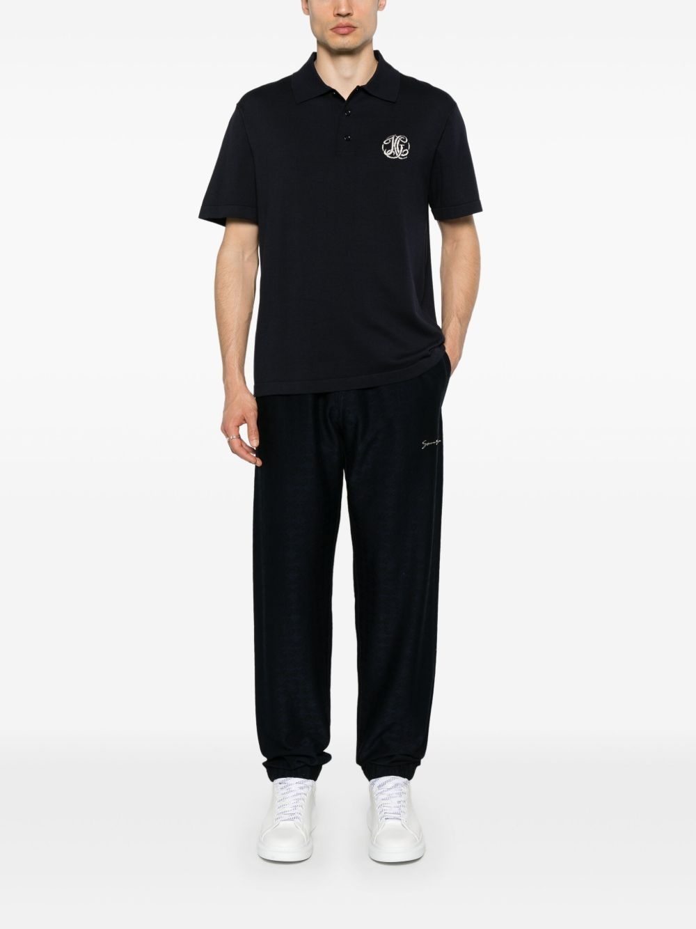 logo-jacquard polo shirt - 2