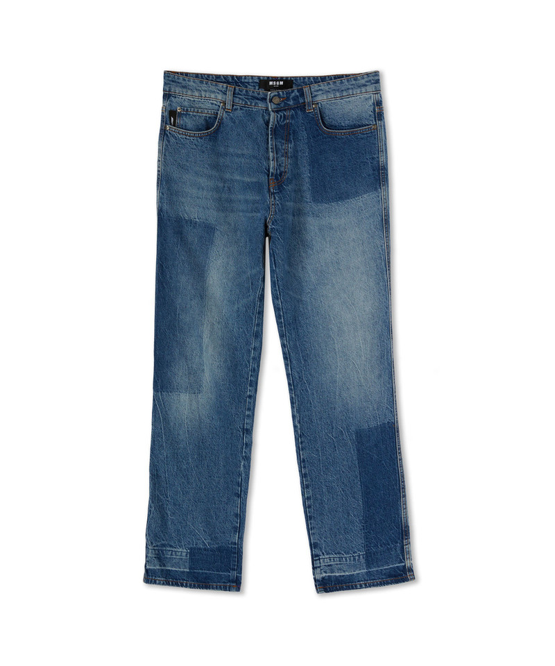 Straight-leg jeans with reserve patchwork 3
