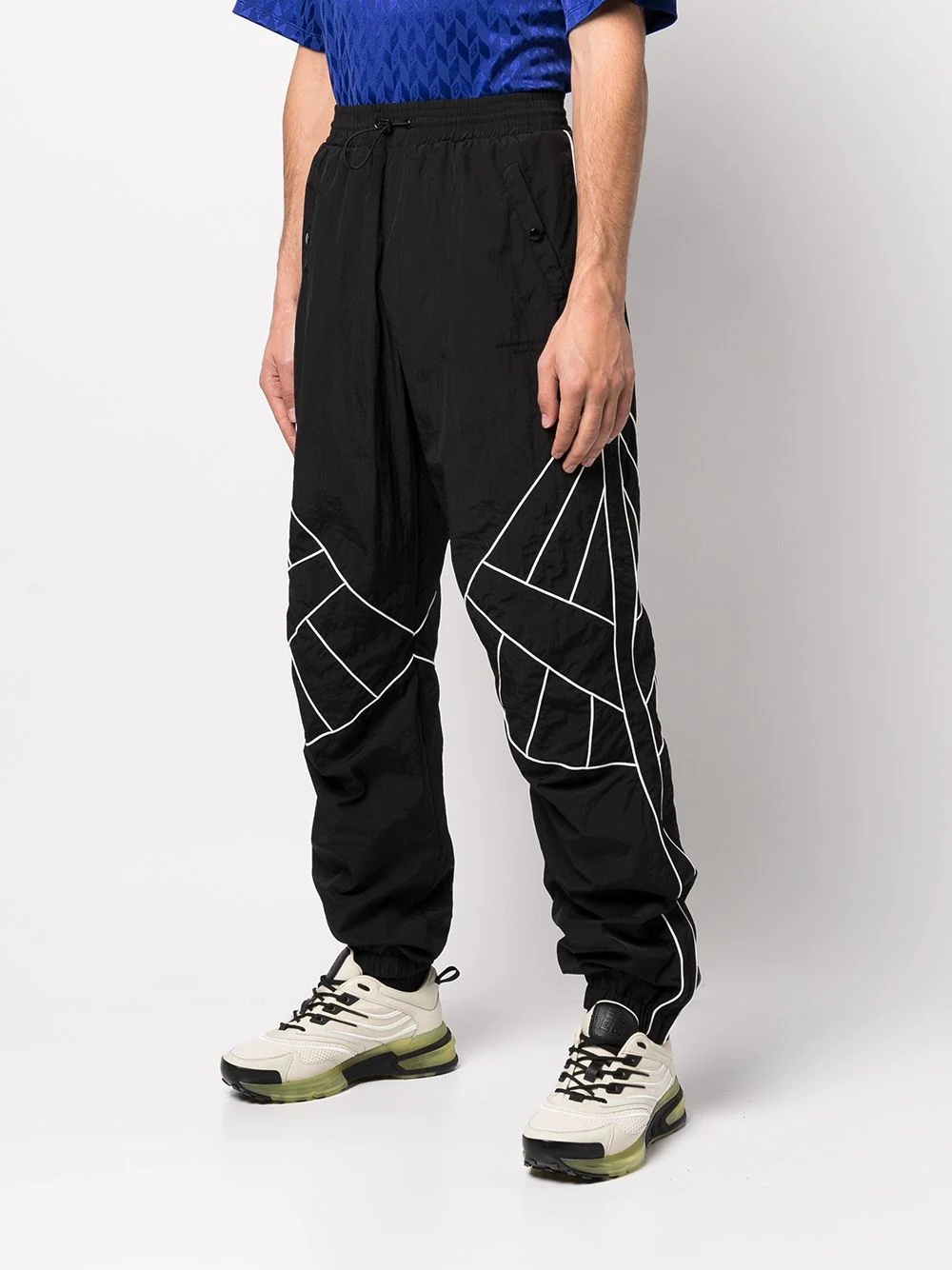 pipe-trim drawcord track pants - 4