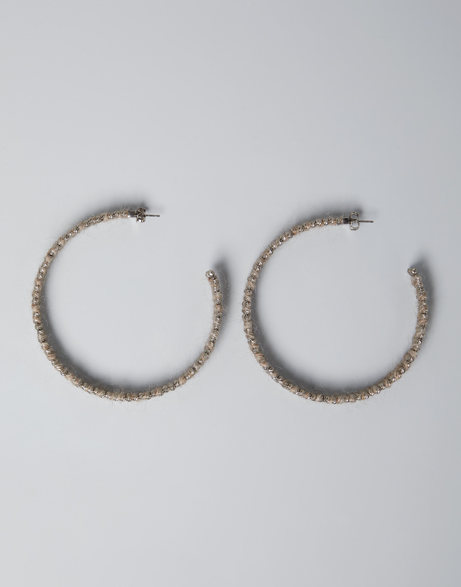 Hoop earrings in Sterling Silver and mohair - 1