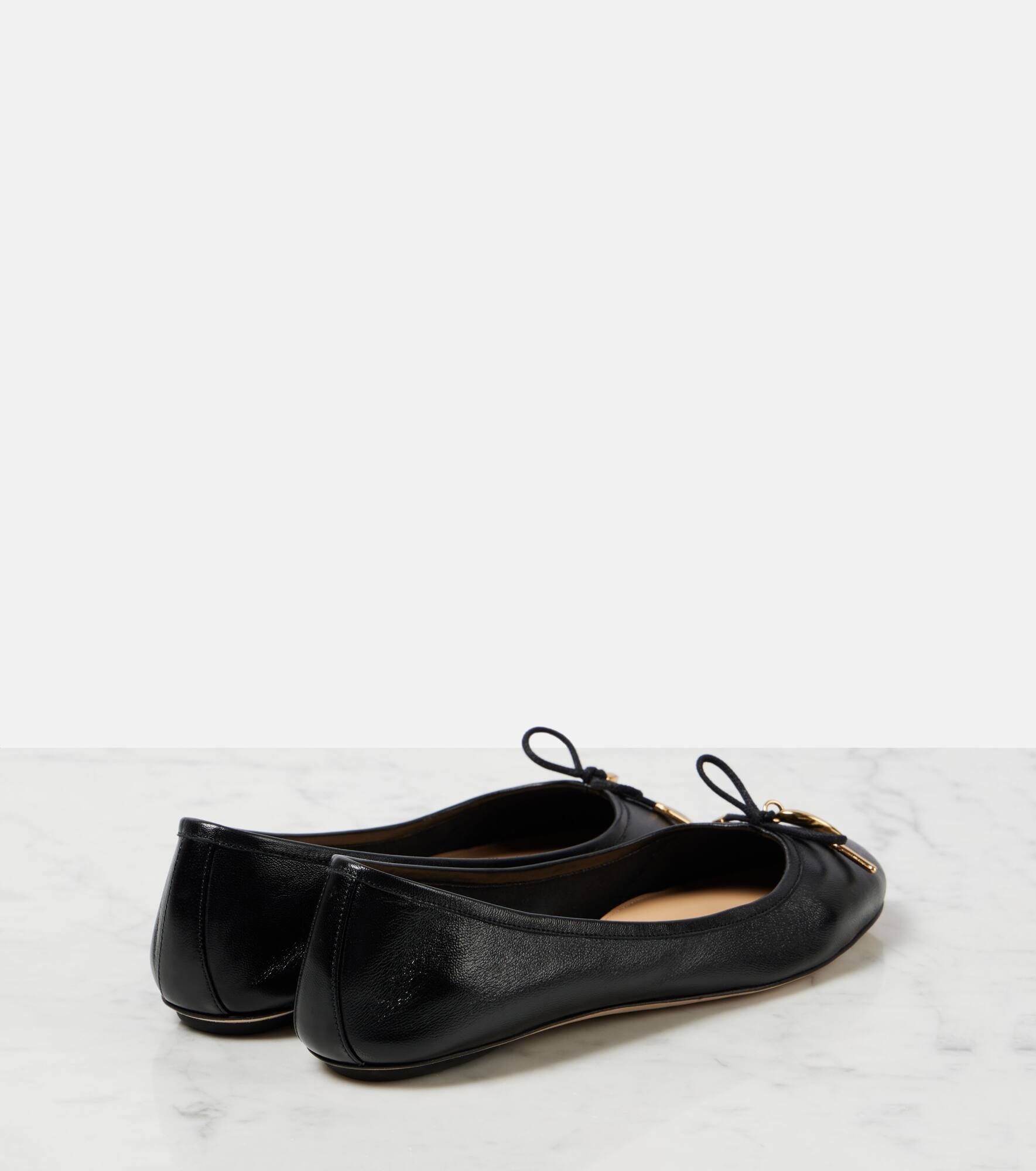Iris bow-detail leather ballet flats - 2